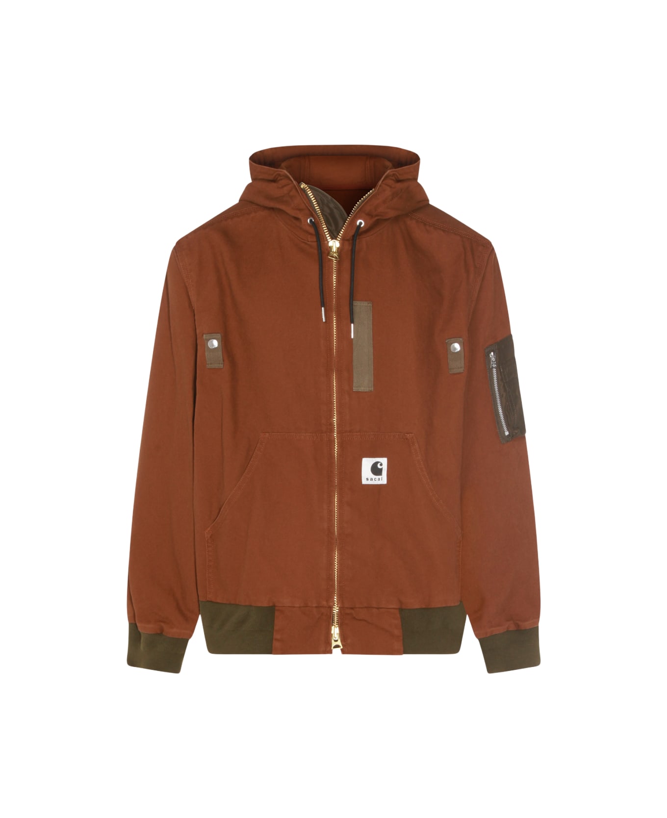 Sacai Brown Cotton Casual Jacket - Beige