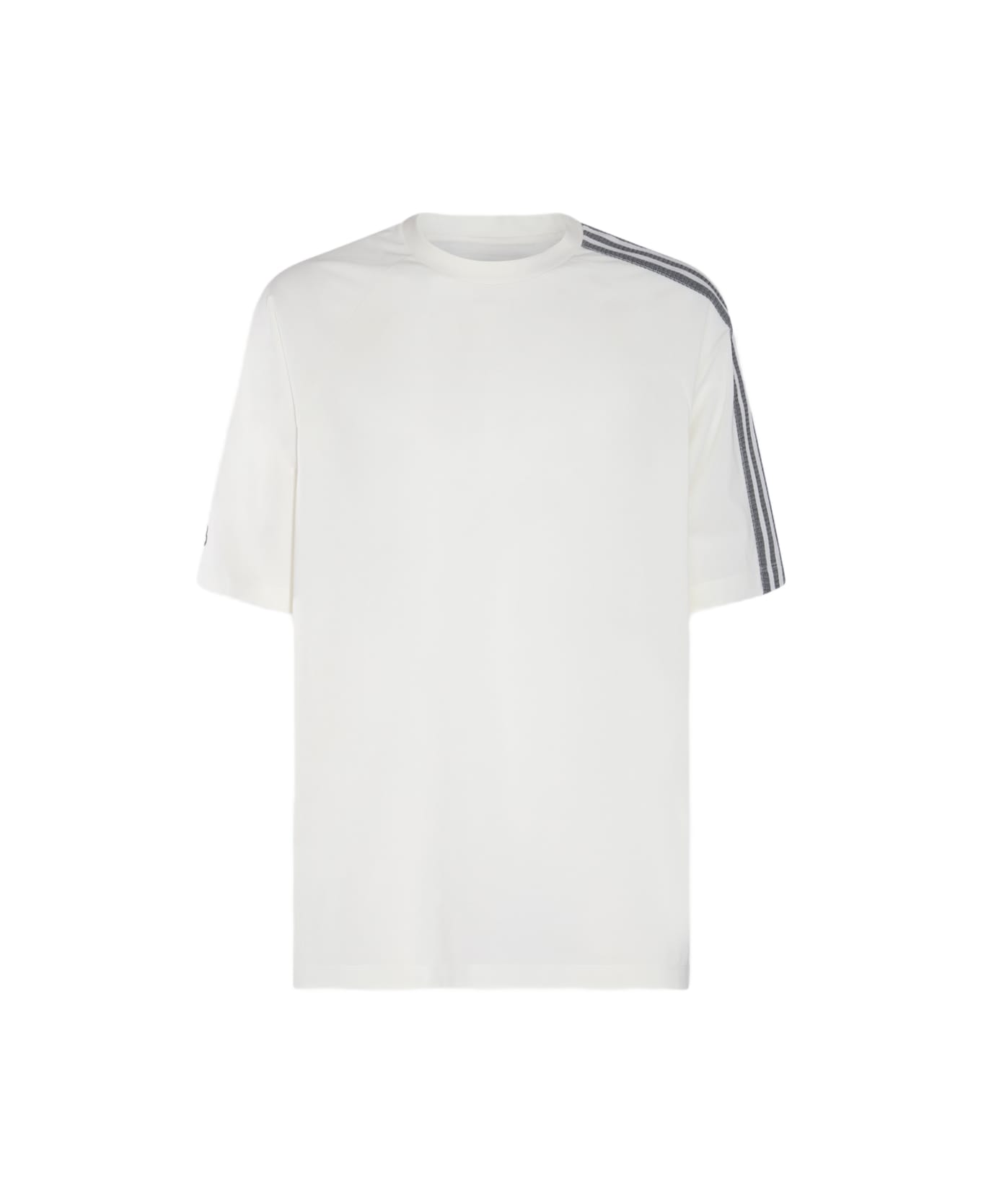 Y-3 White And Grey Cotton T-shirt - Beige Tシャツ