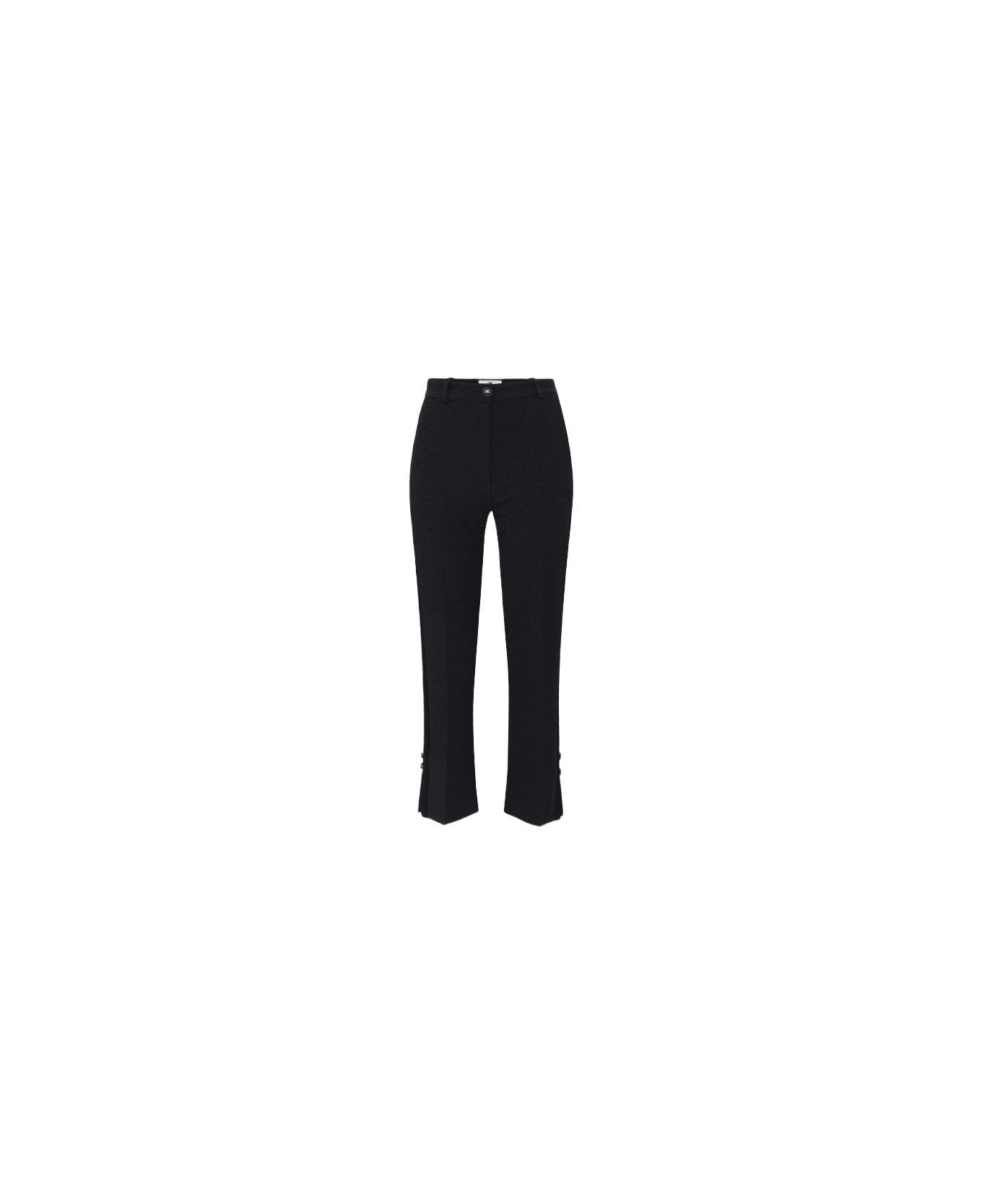 Elisabetta Franchi Cropped Flared Trousers - Black ボトムス