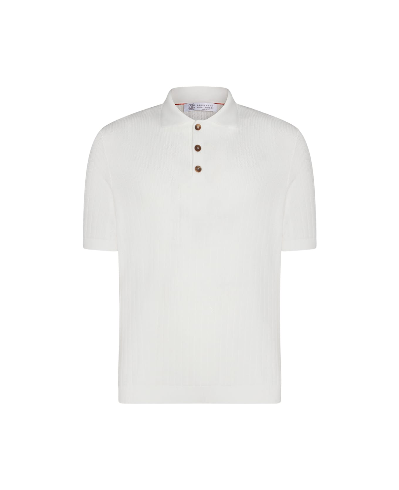 Brunello Cucinelli White Cotton Polo Shirt