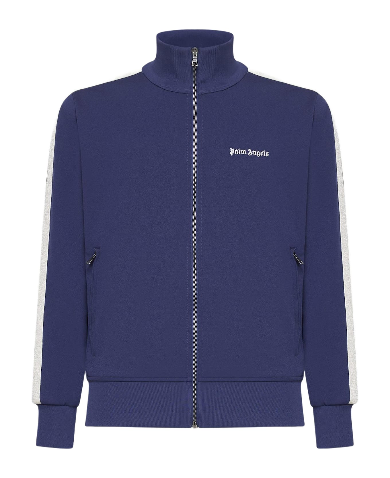 Palm Angels Jersey Zip-up Track Jacket - NAVY BLUE  OFF WHITE