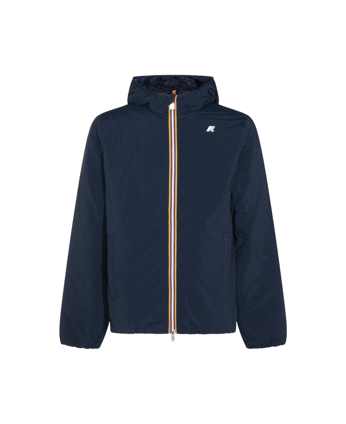 K-Way Dark Blue Nylon Jack Plain Casual Jacket - BLUE DEPTH