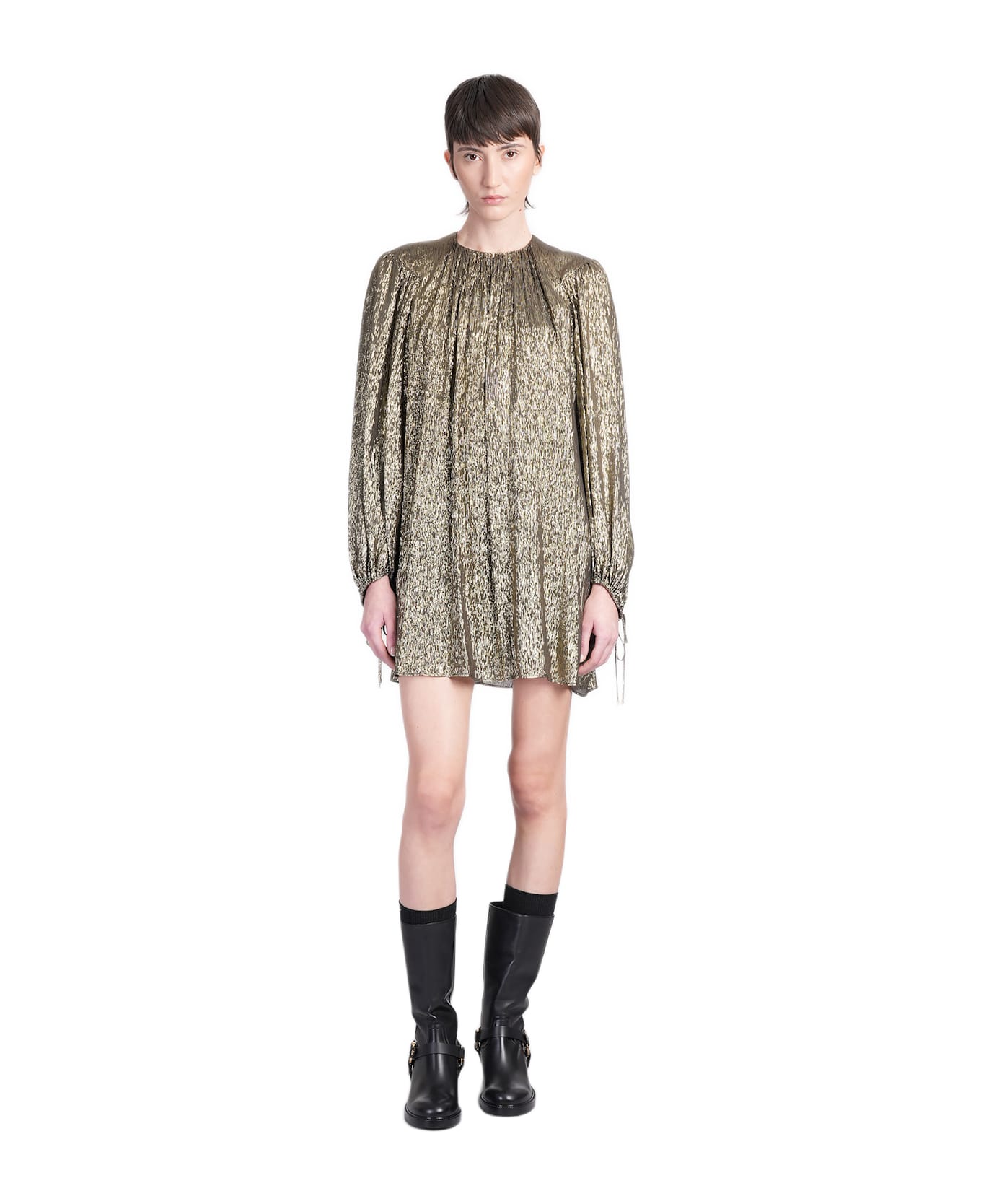 Chloé Dress Woman In Gold Silk - gold
