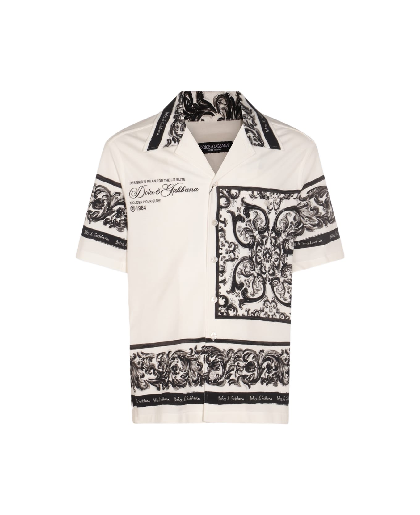 Dolce 
Gabbana White And Black Cotton Shirt - White