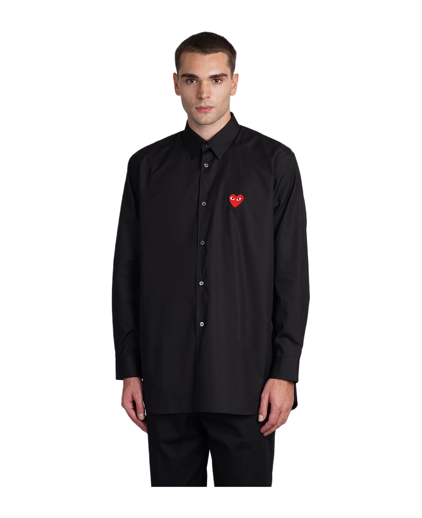 Comme des Garçons Play Shirt In Black Cotton - black