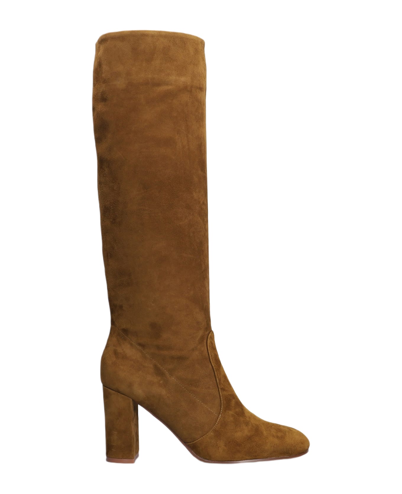 Lola Cruz High Heels Boots In Leather Color Suede - leather color