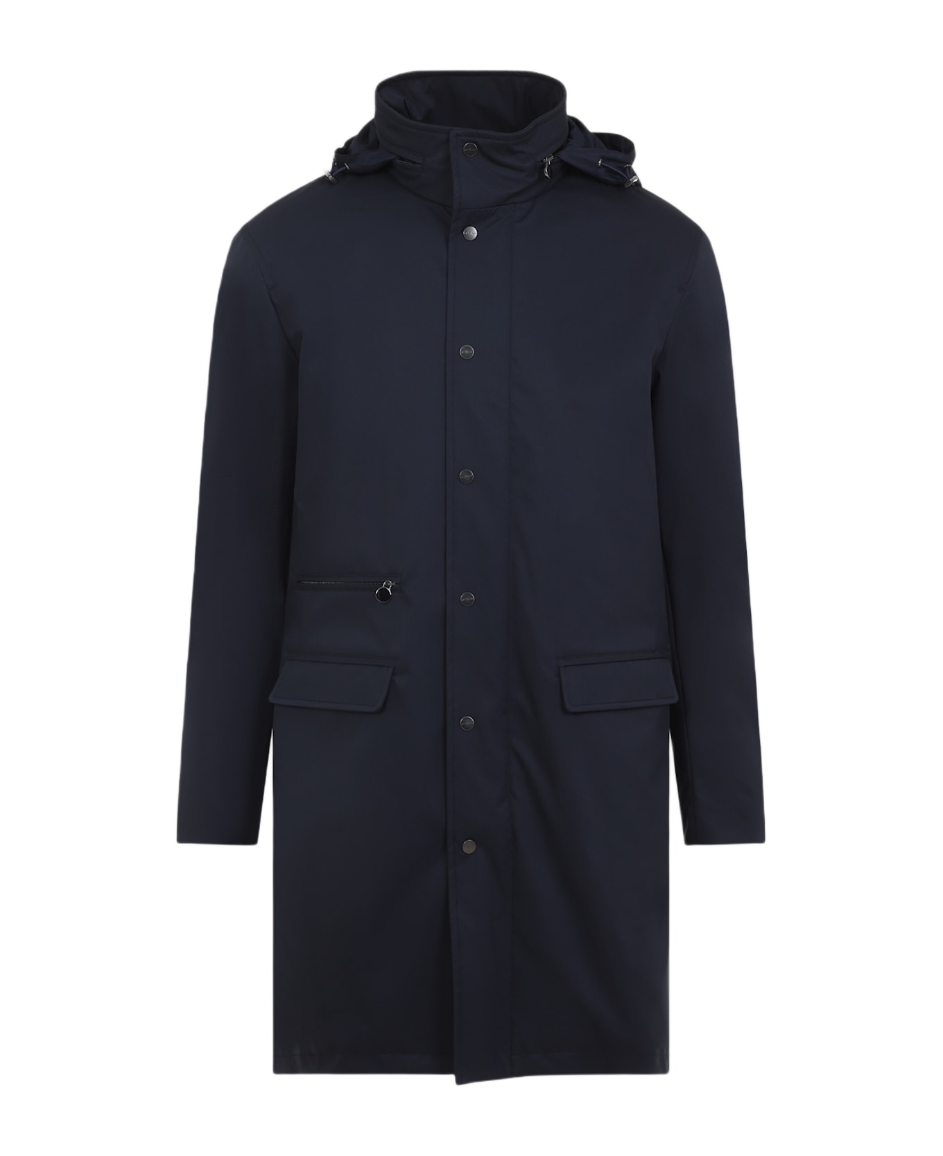 Kiton Polyester Coat - Navy Blue