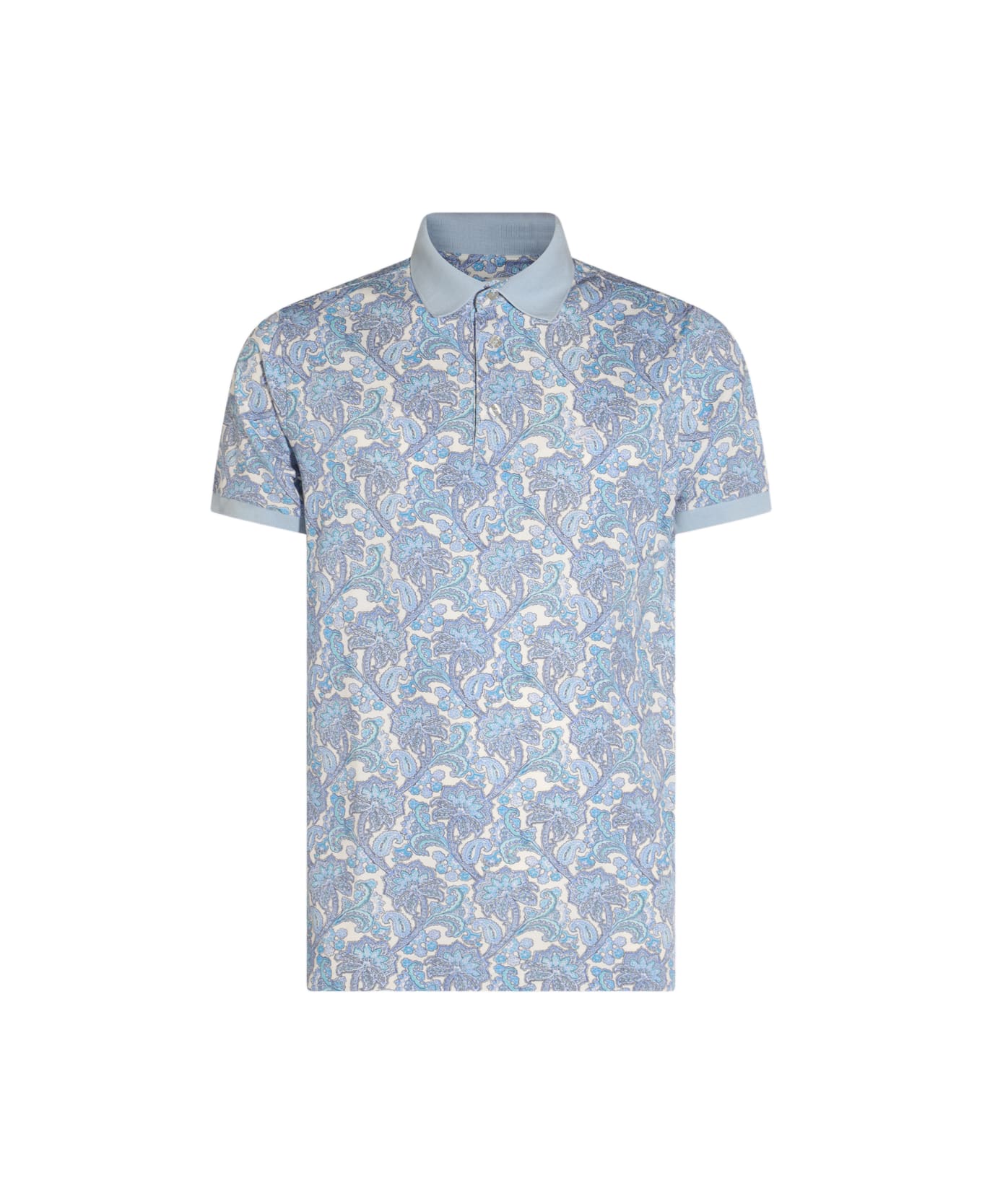 Etro Light Blue Cotton Polo Shirt
