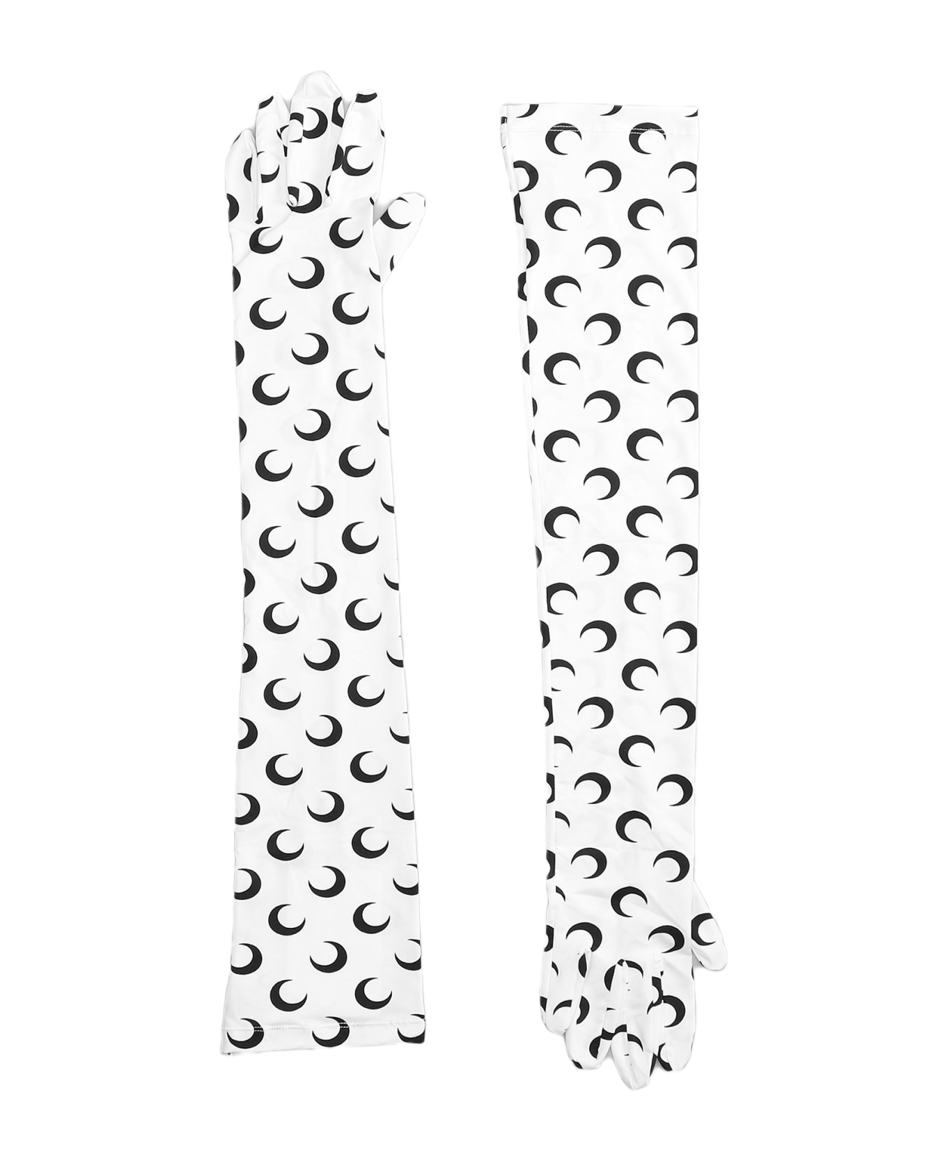 Marine Serre Gloves In White Polyamide - white