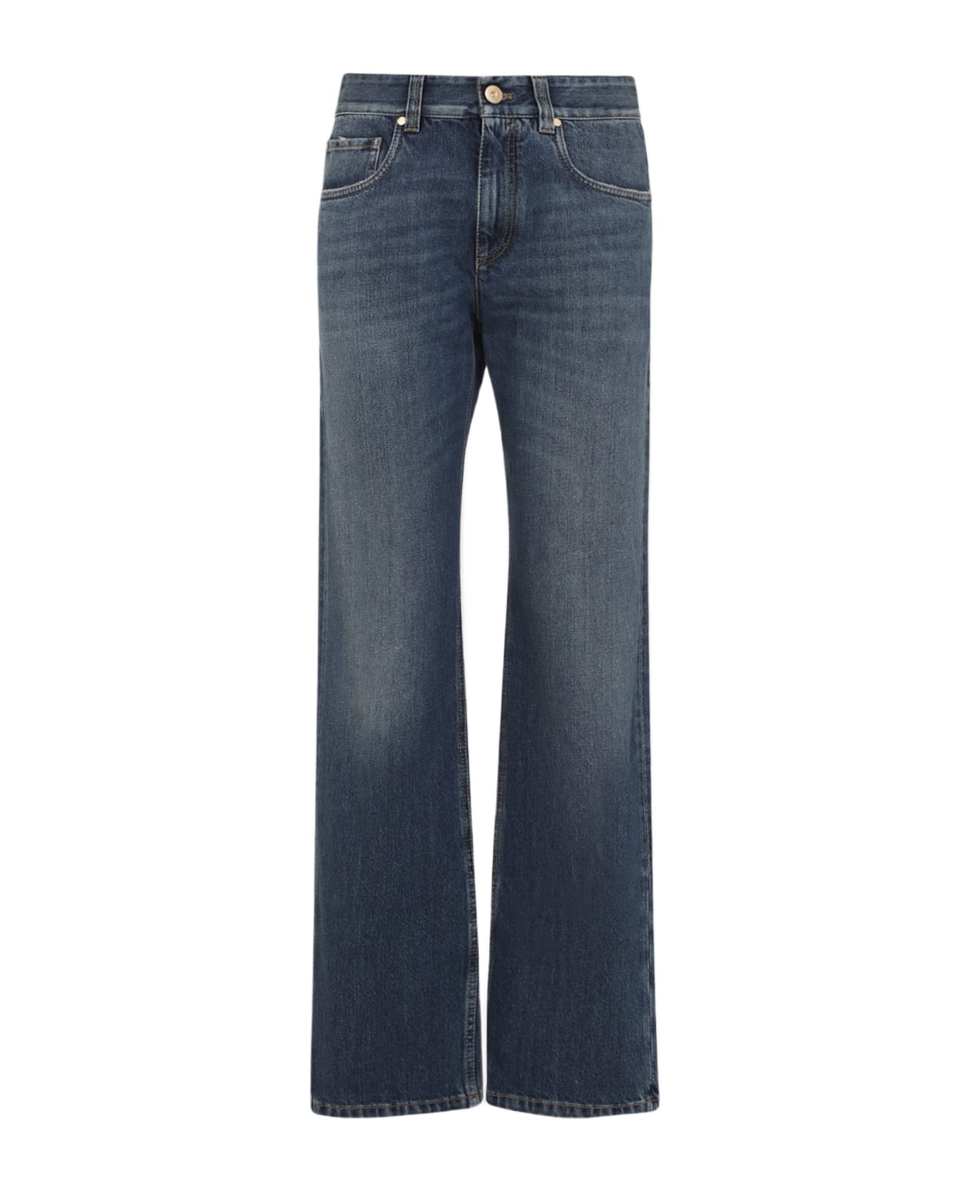 Brunello Cucinelli Cotton Jeans - Aged Blue Denim