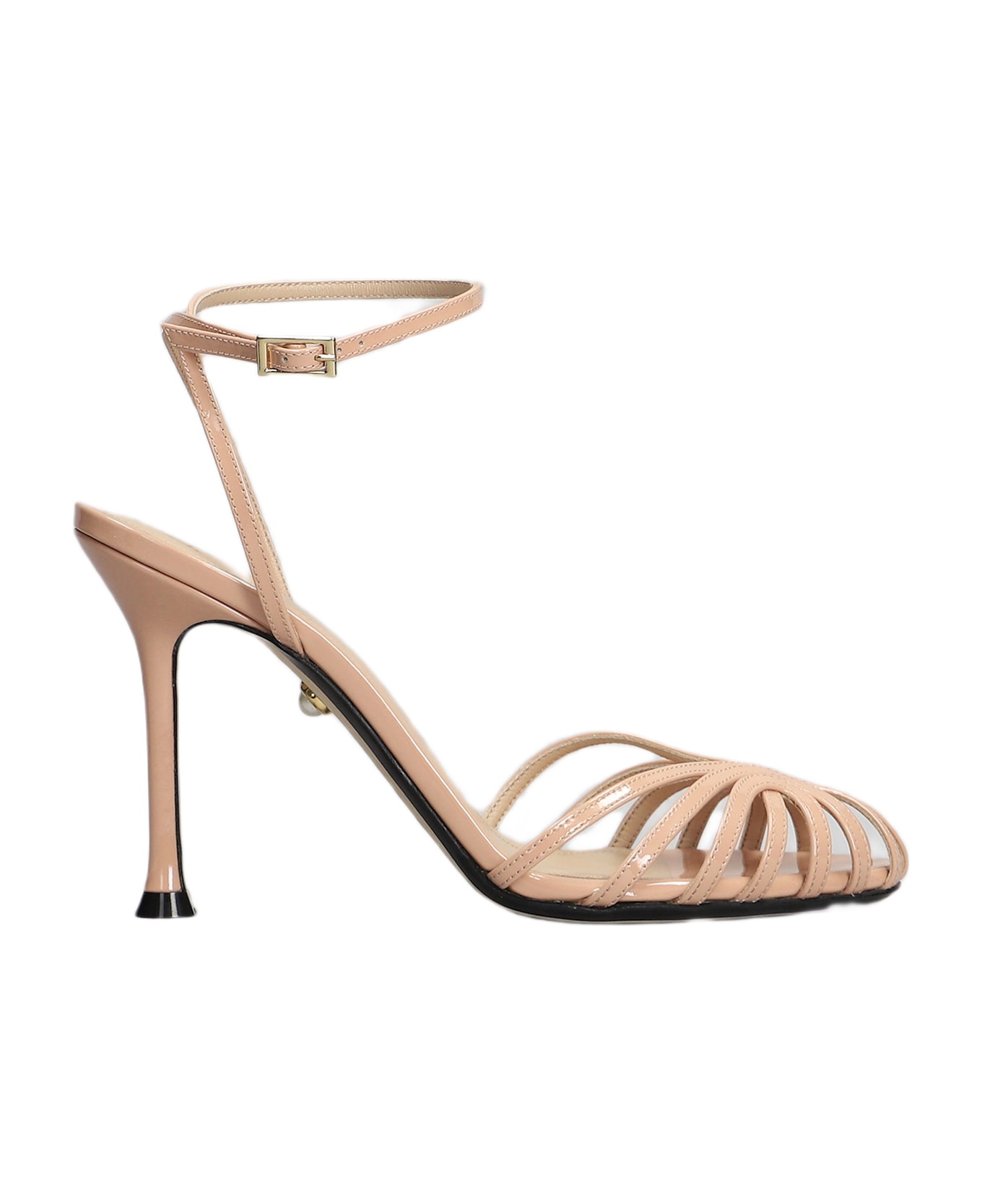 Alevì Ally 95 Sandals In Powder Leather - powder