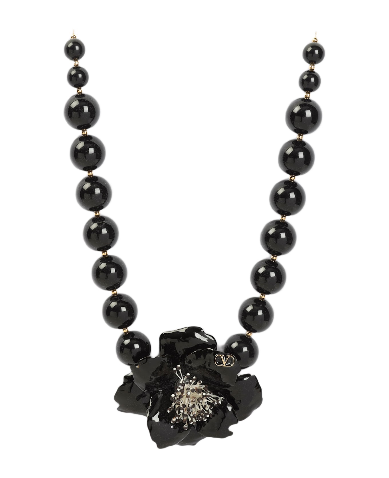 Valentino Garavani Flower Necklace - G Oro Nero Multicolor Beige