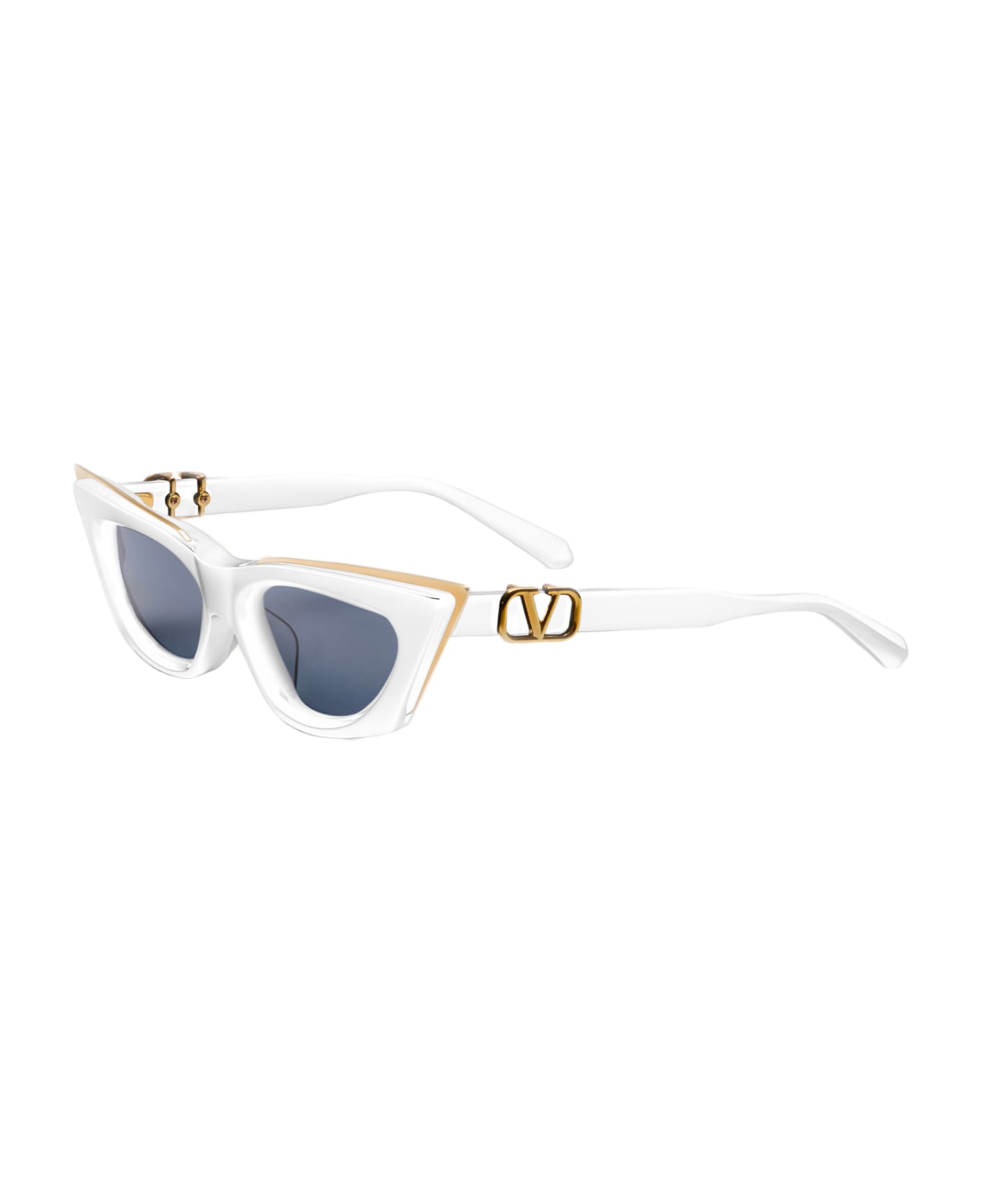 Valentino Eyewear V-goldcut I - White / Yellow Gold Sunglasses - white/gold