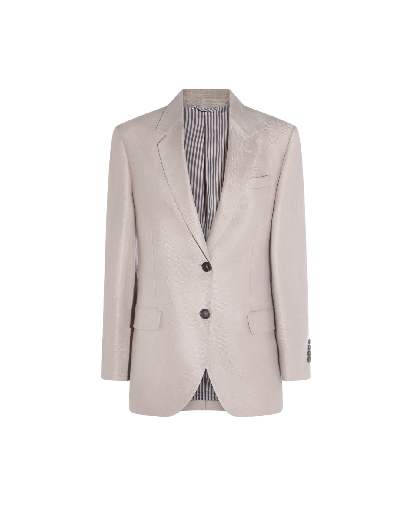 Brunello Cucinelli Light Beige Linen Blazer - PALE OAK