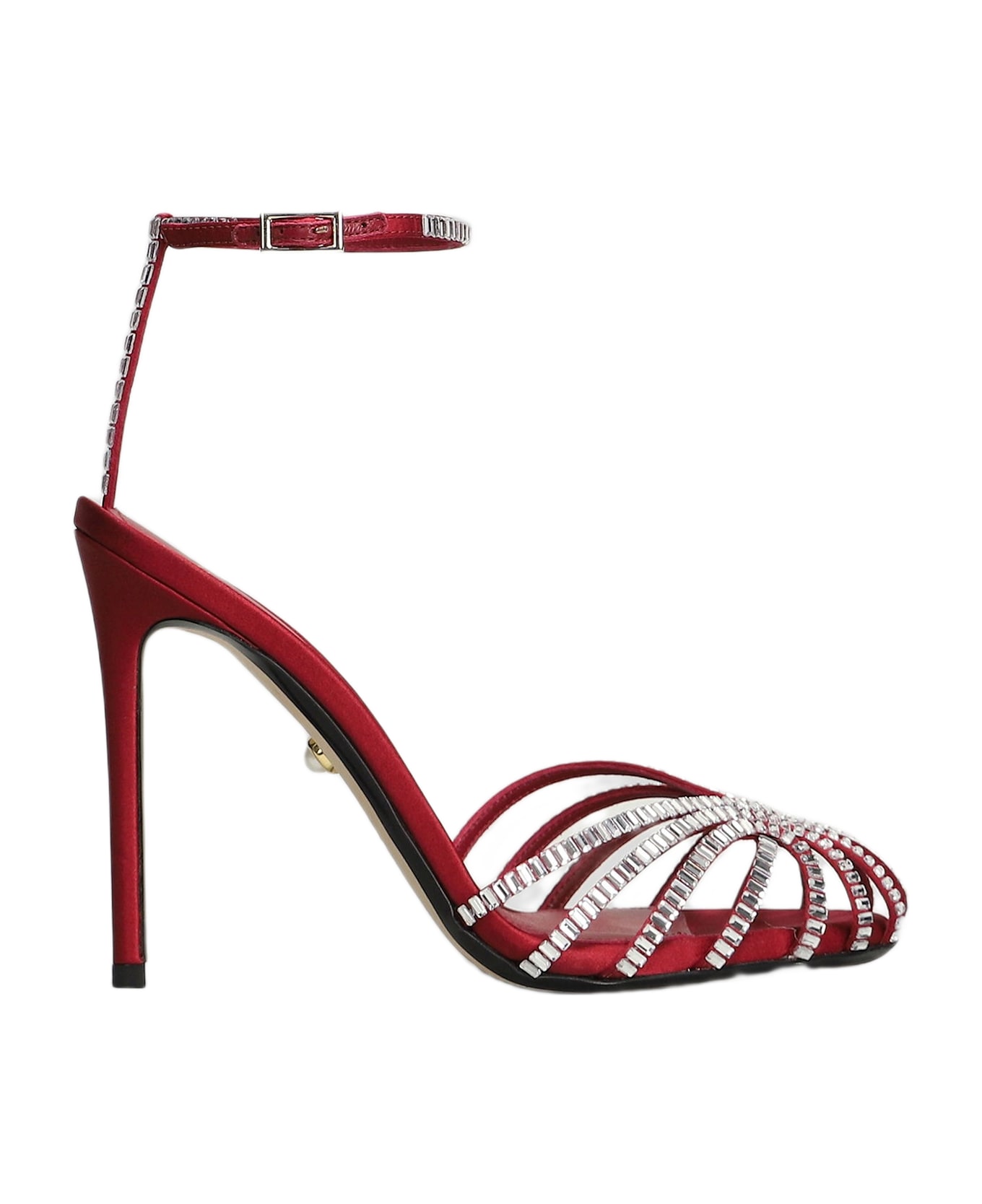 Alevì Penelope 110 Sandals In Red Satin - red