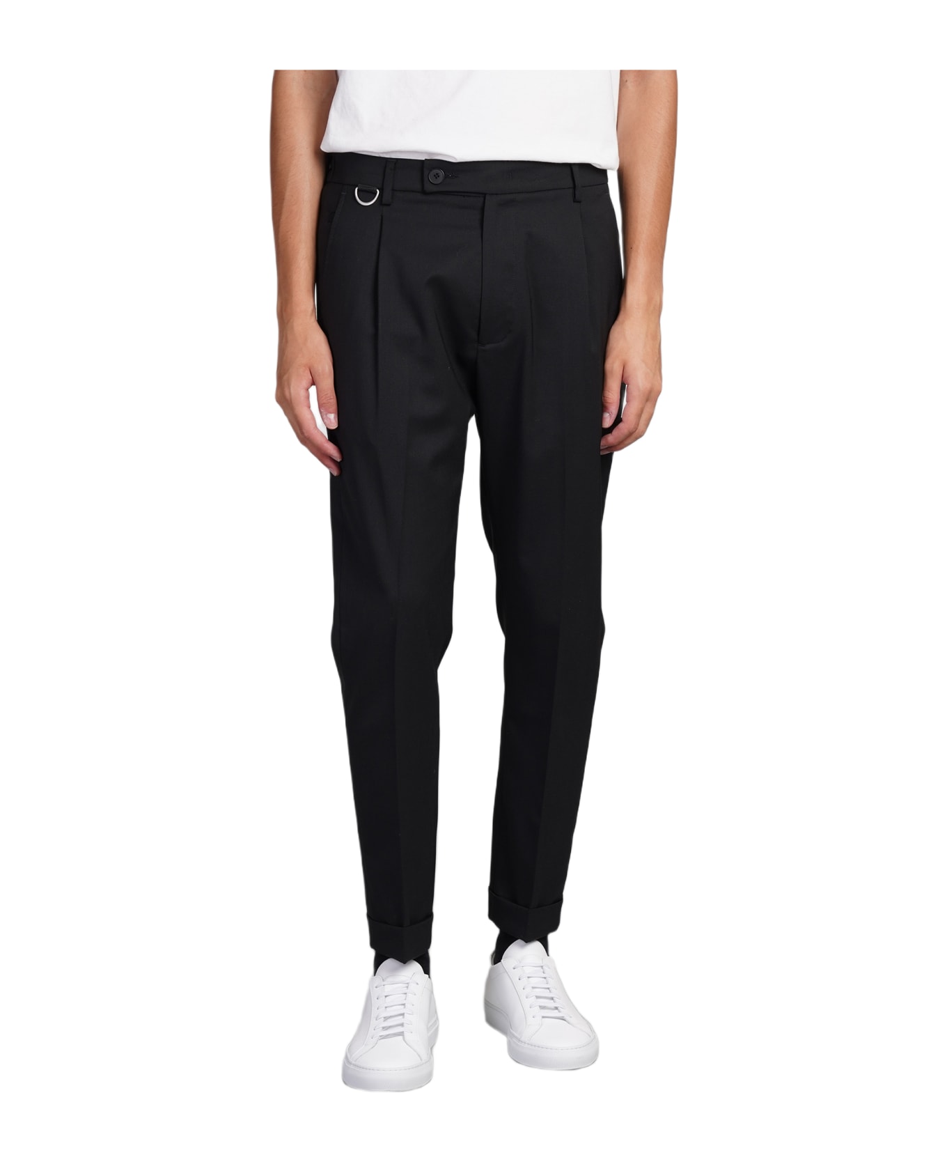 Low Brand Riviera Pants In Black Wool - black