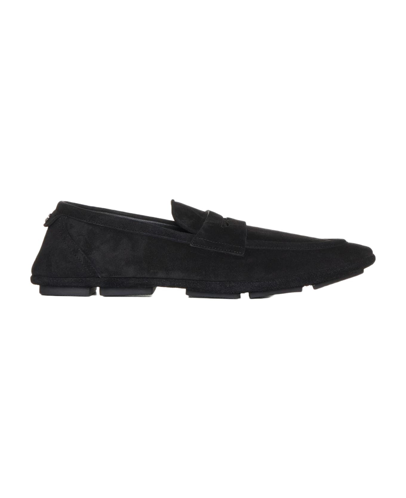 Dolce & Gabbana Suede Driver Loafers - BLACK