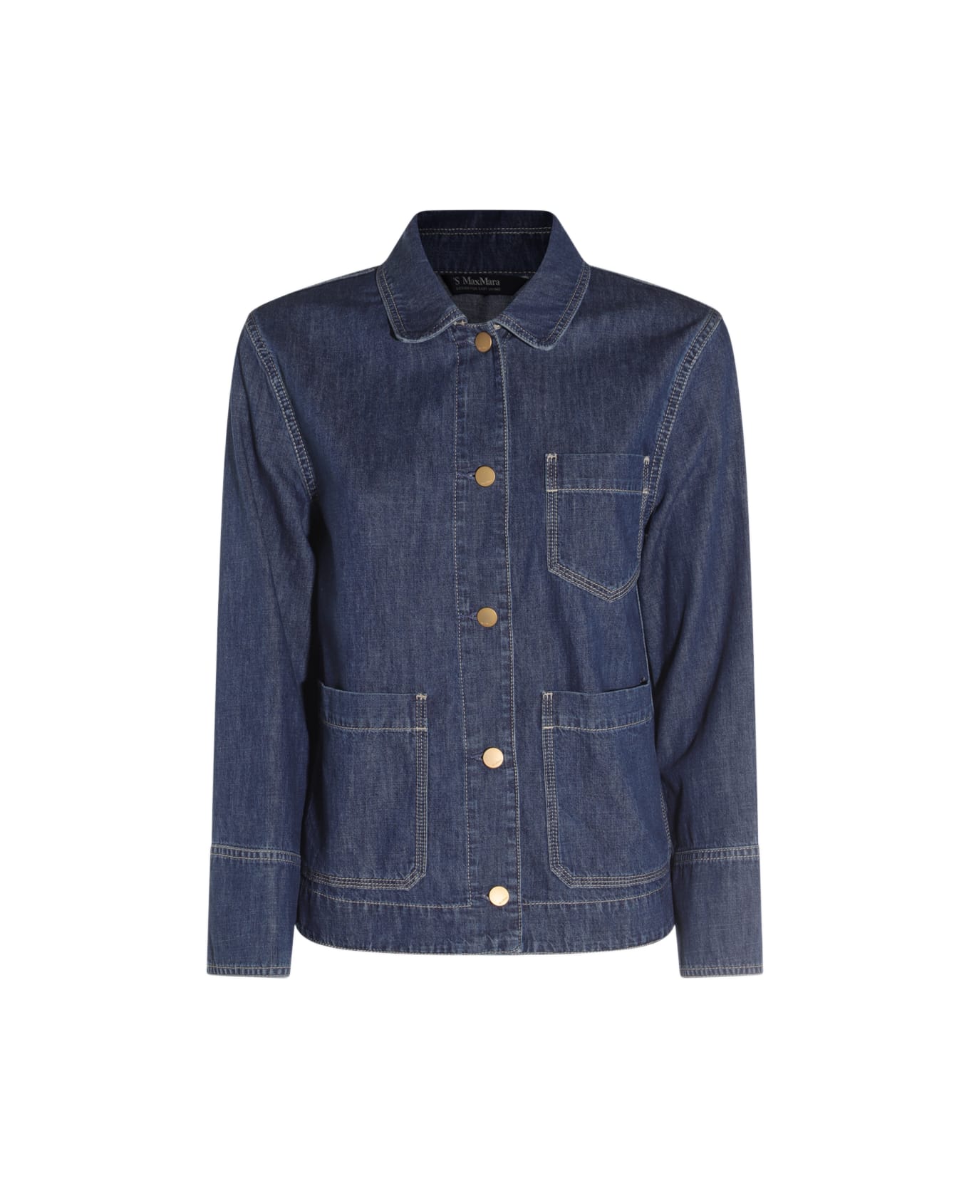 
S Max Mara Blue Cotton Giulietta Denim Jacket - Blue