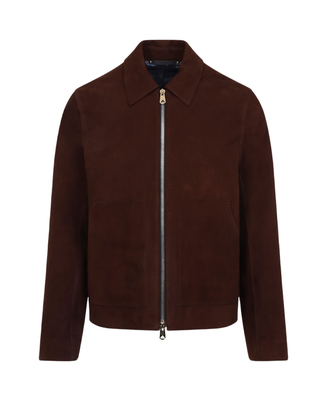 Paul Smith Regular Fit Leather Jacket - Brown