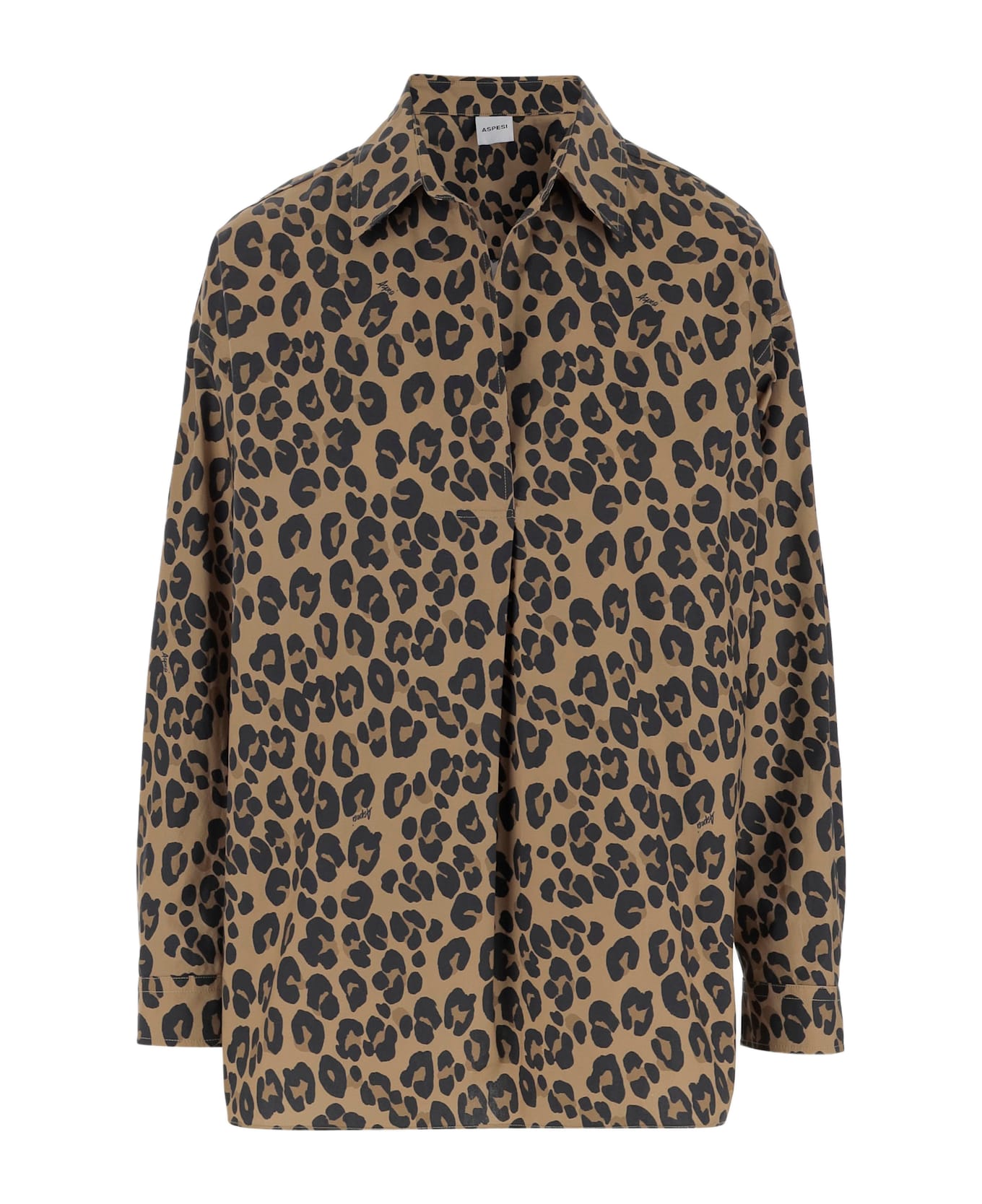 Aspesi Cotton Shirt With Leo Pattern - Spotted