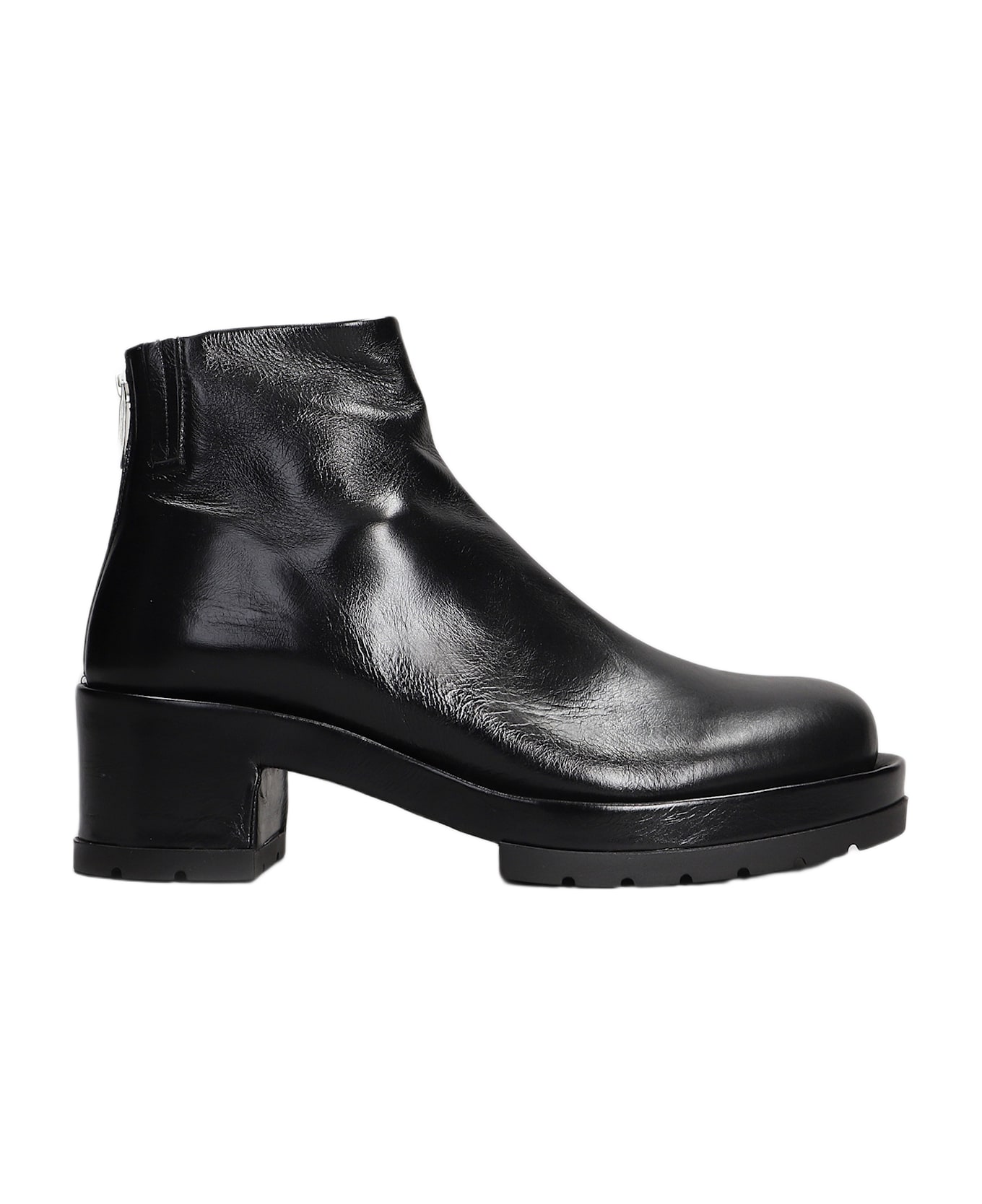 Sapio N171 Ankle Boots In Black Leather - black