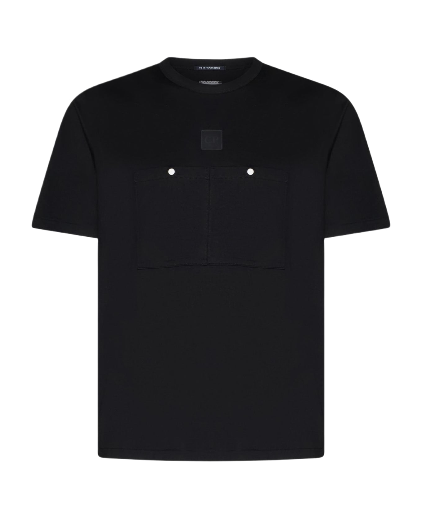 C.P. Company Logo And Pockets Cotton T-shirt - Black