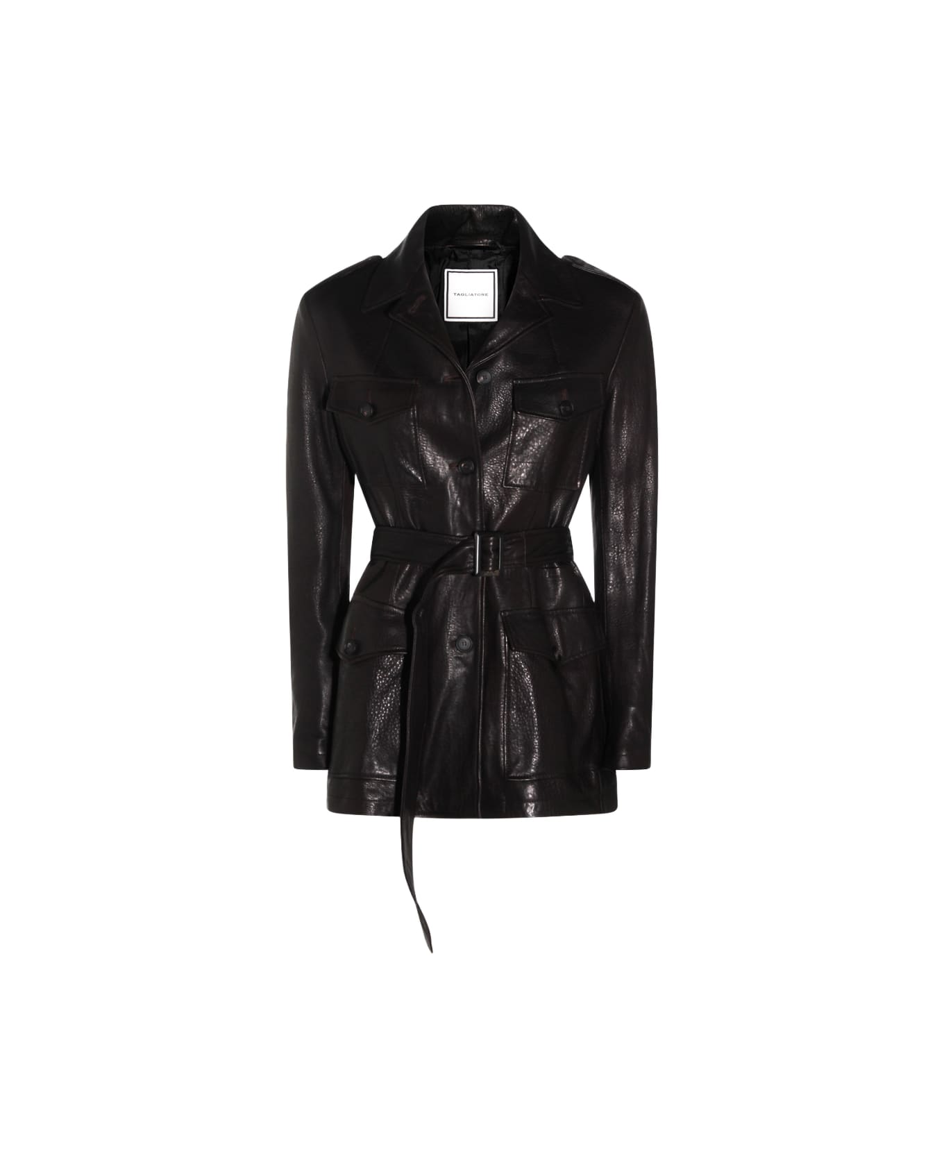 Tagliatore Dark Brown Leather Jacket - Brown