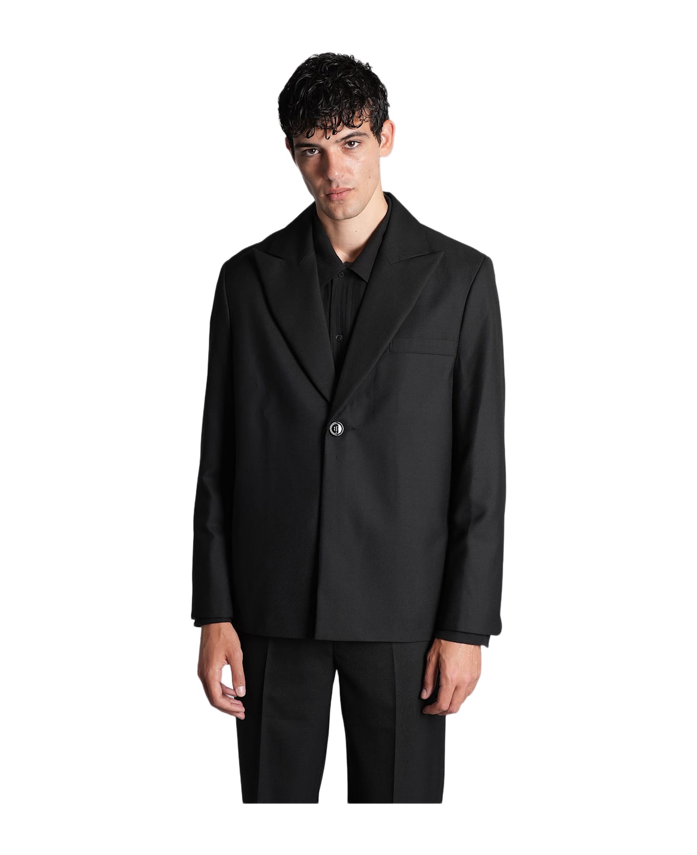 Séfr Seydou Blazer In Black Wool - black
