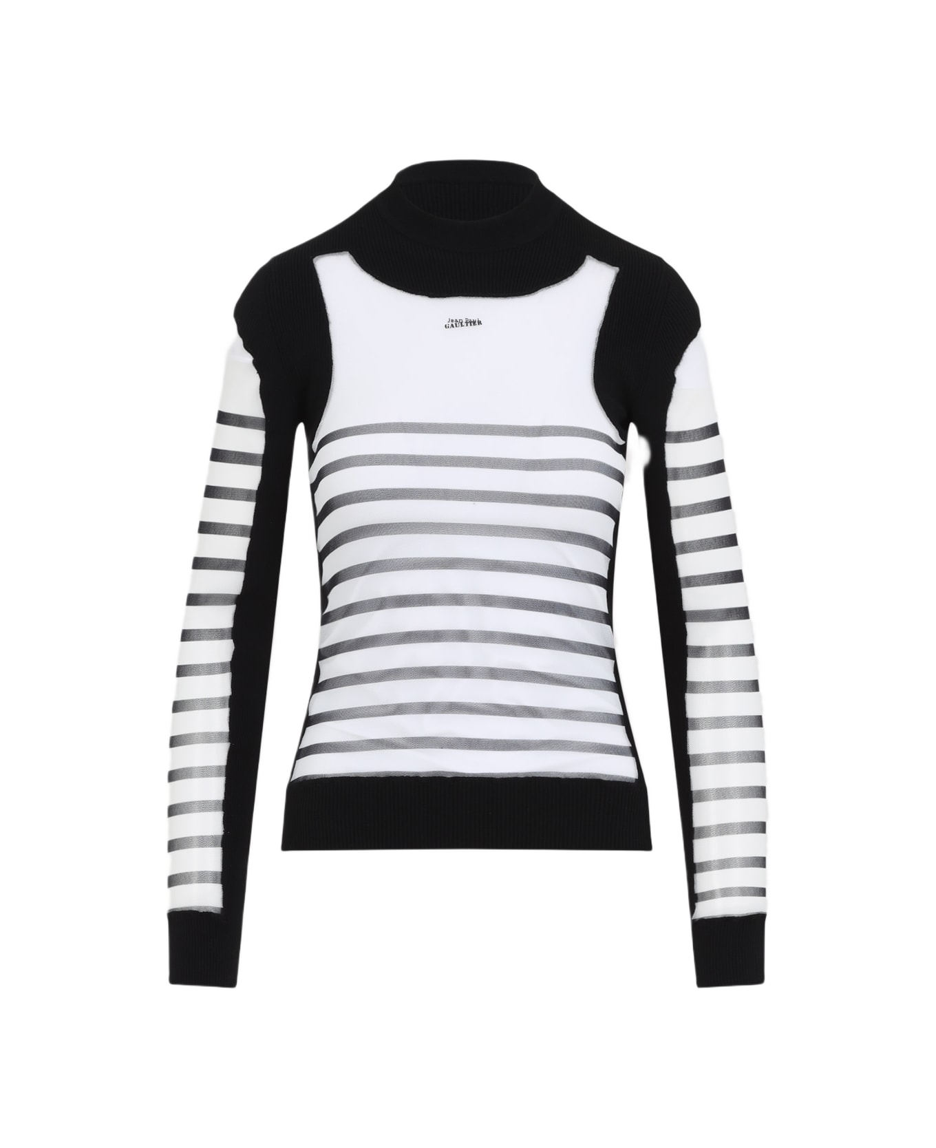 Jean Paul Gaultier Printed "mariniere" Pullover - White Black