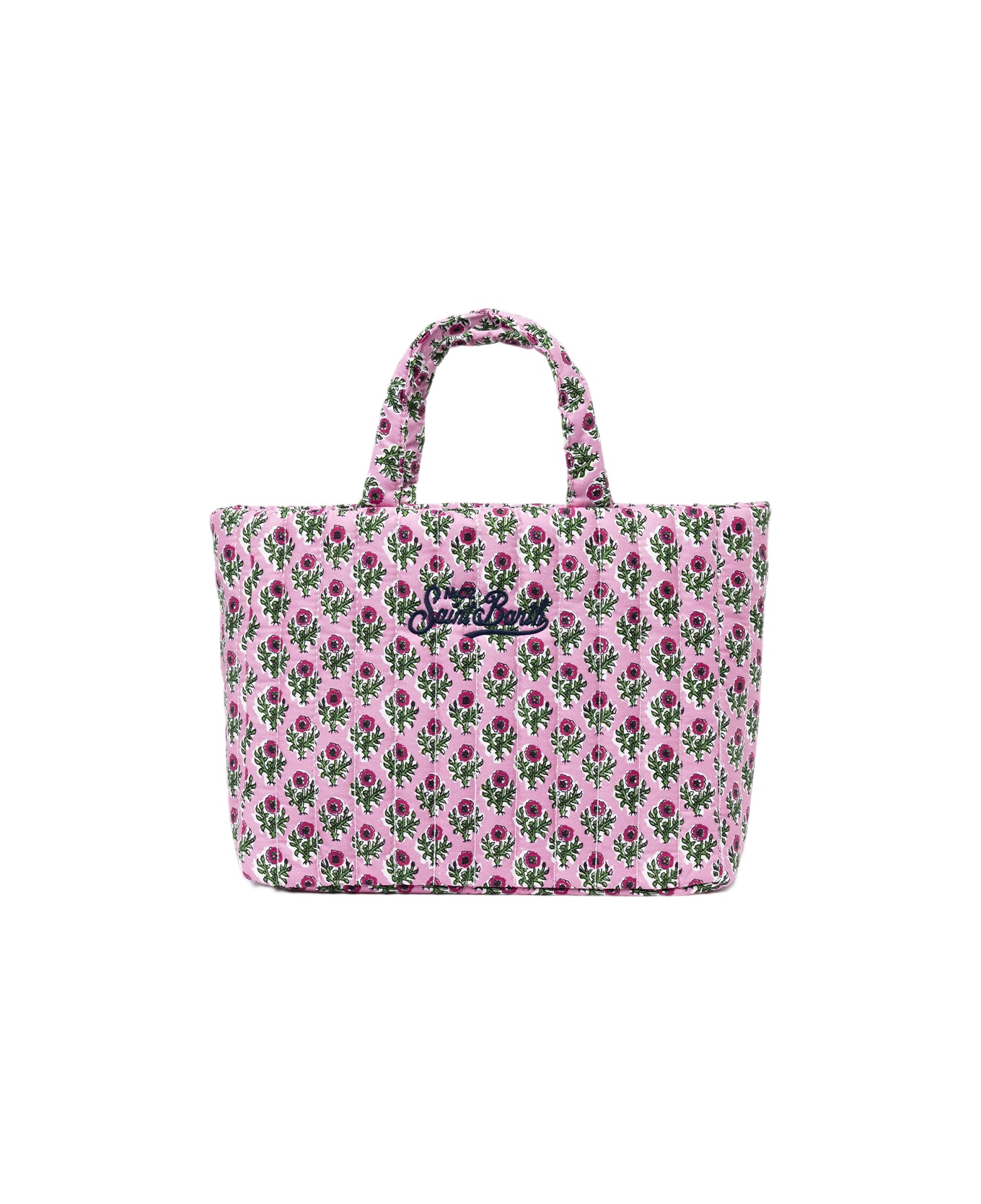 MC2 Saint Barth Pink Flower Quilted Soft Tote Mid Bag - PINK