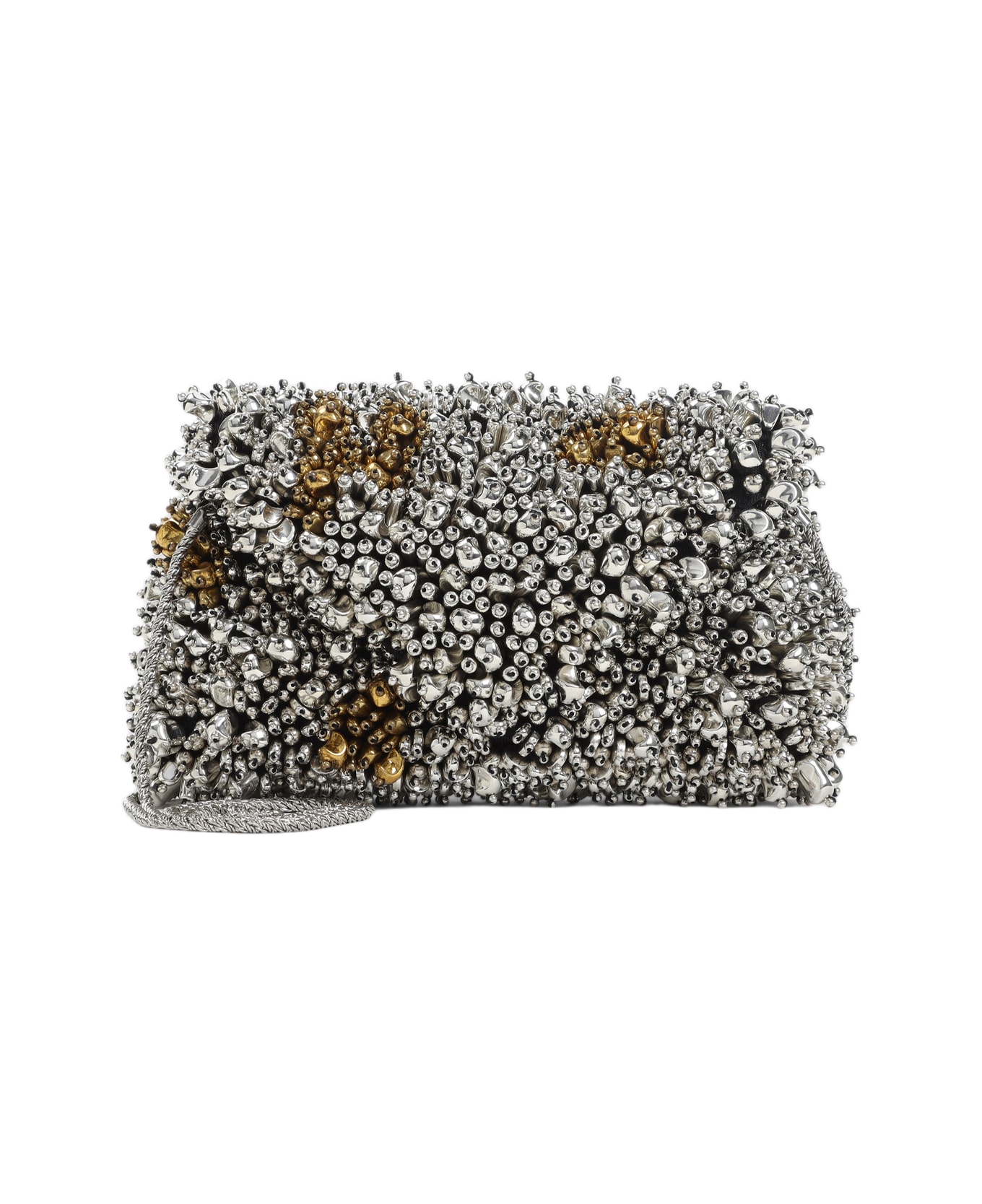 Dries Van Noten Small Embroidered Envelope Clutch - Silver