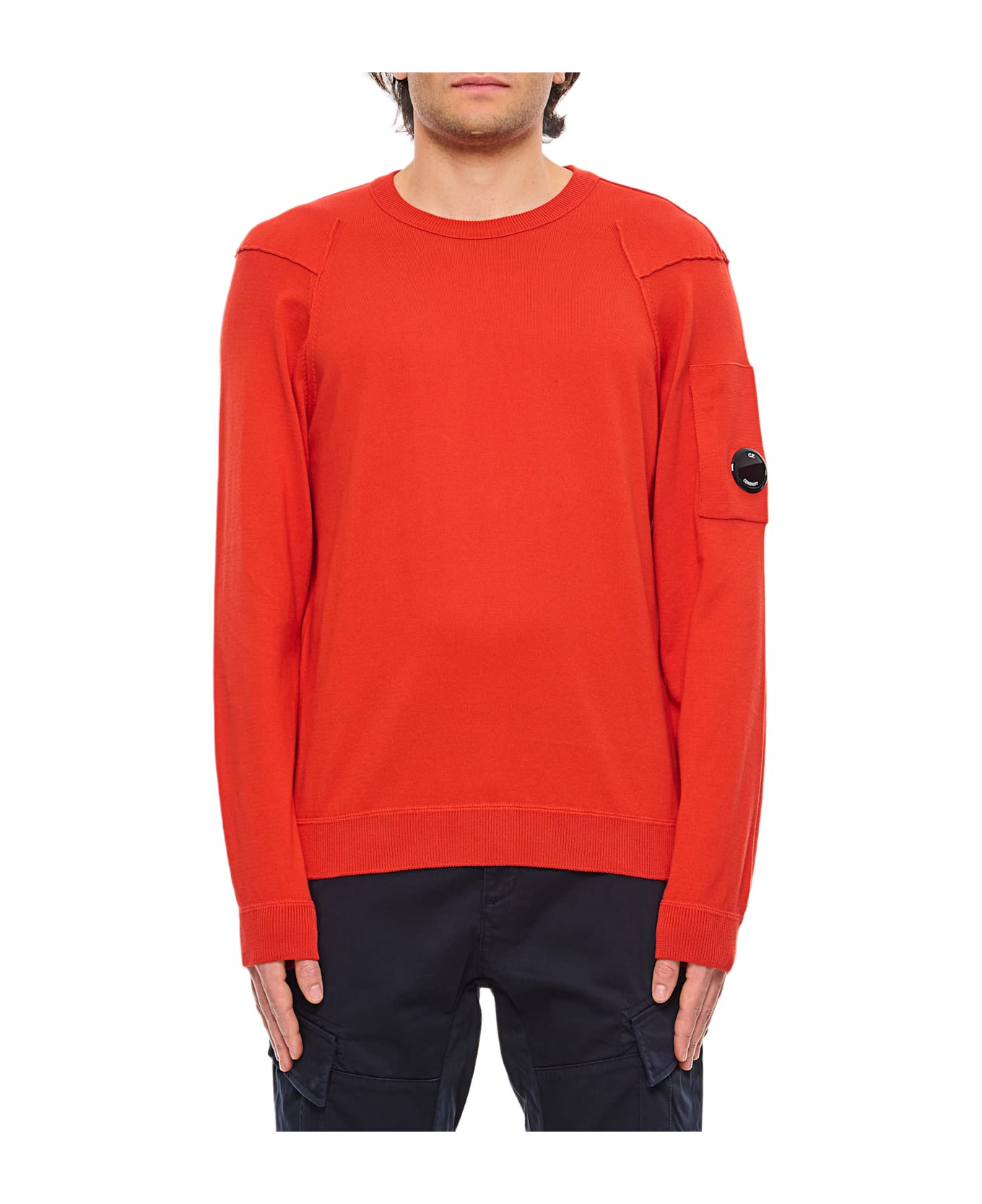 C.P. Company Sea Island Crewneck Lens Knit - POINCIANA