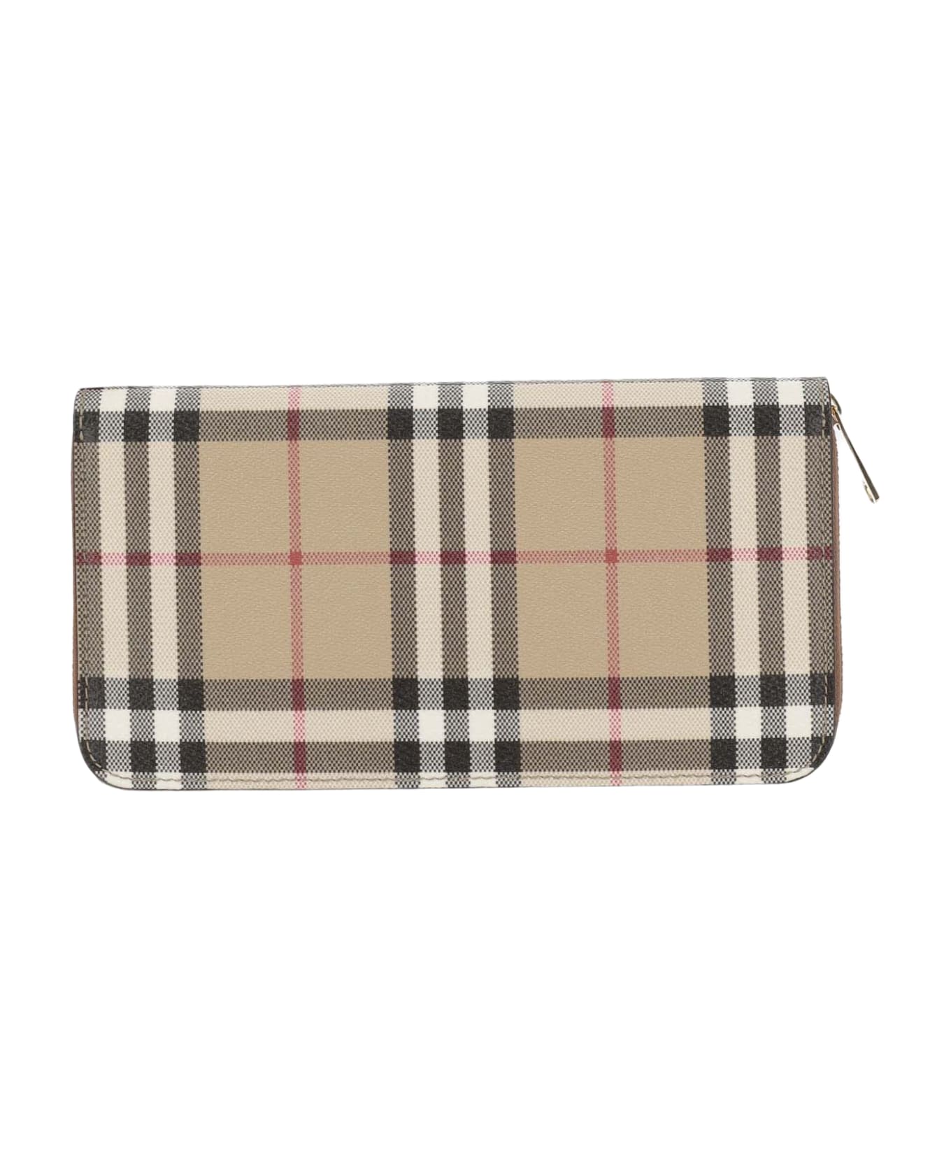 Burberry Wallet With Check Pattern - NEUTRALS