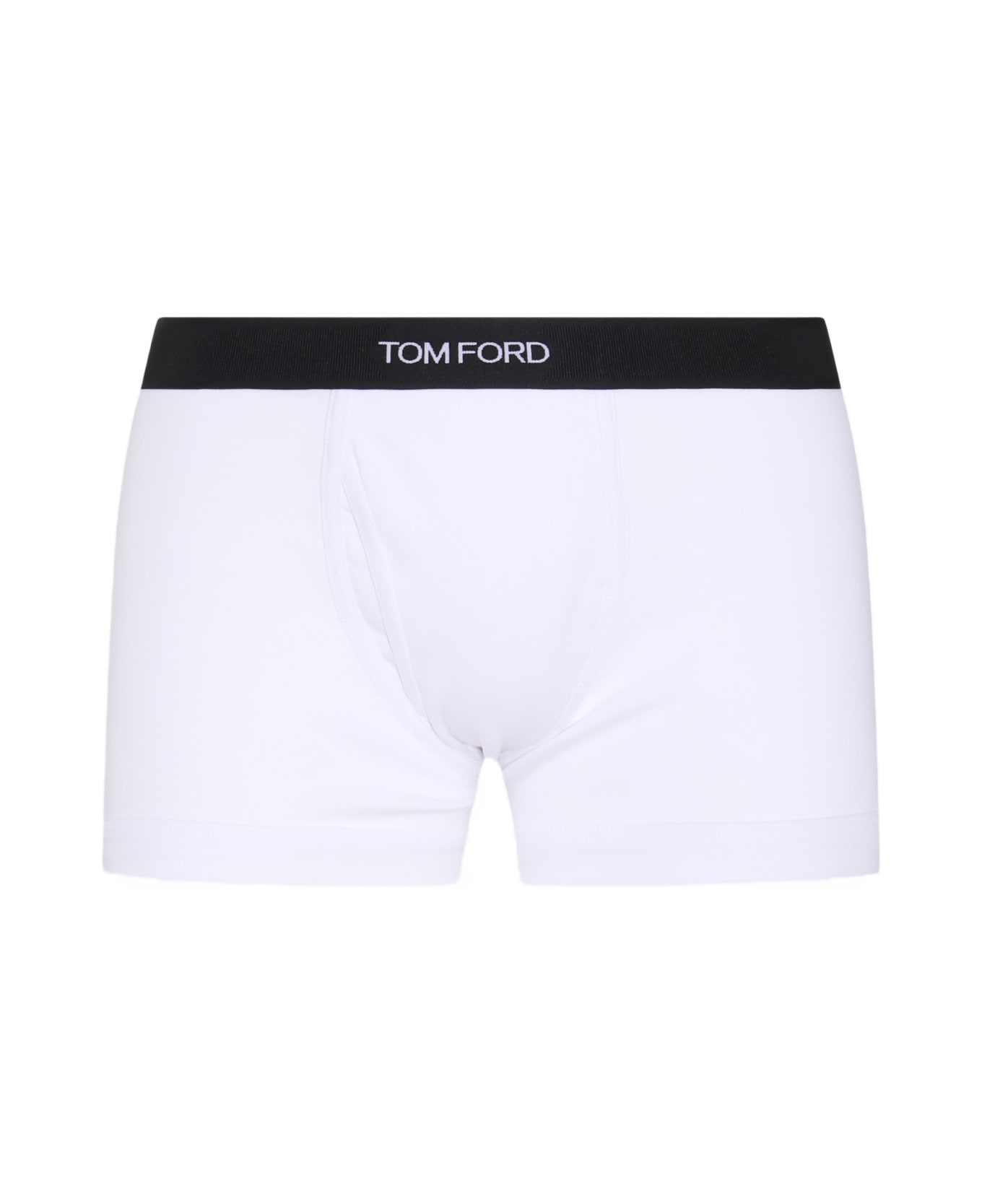 Tom Ford White Cotton Blend Boxer - White