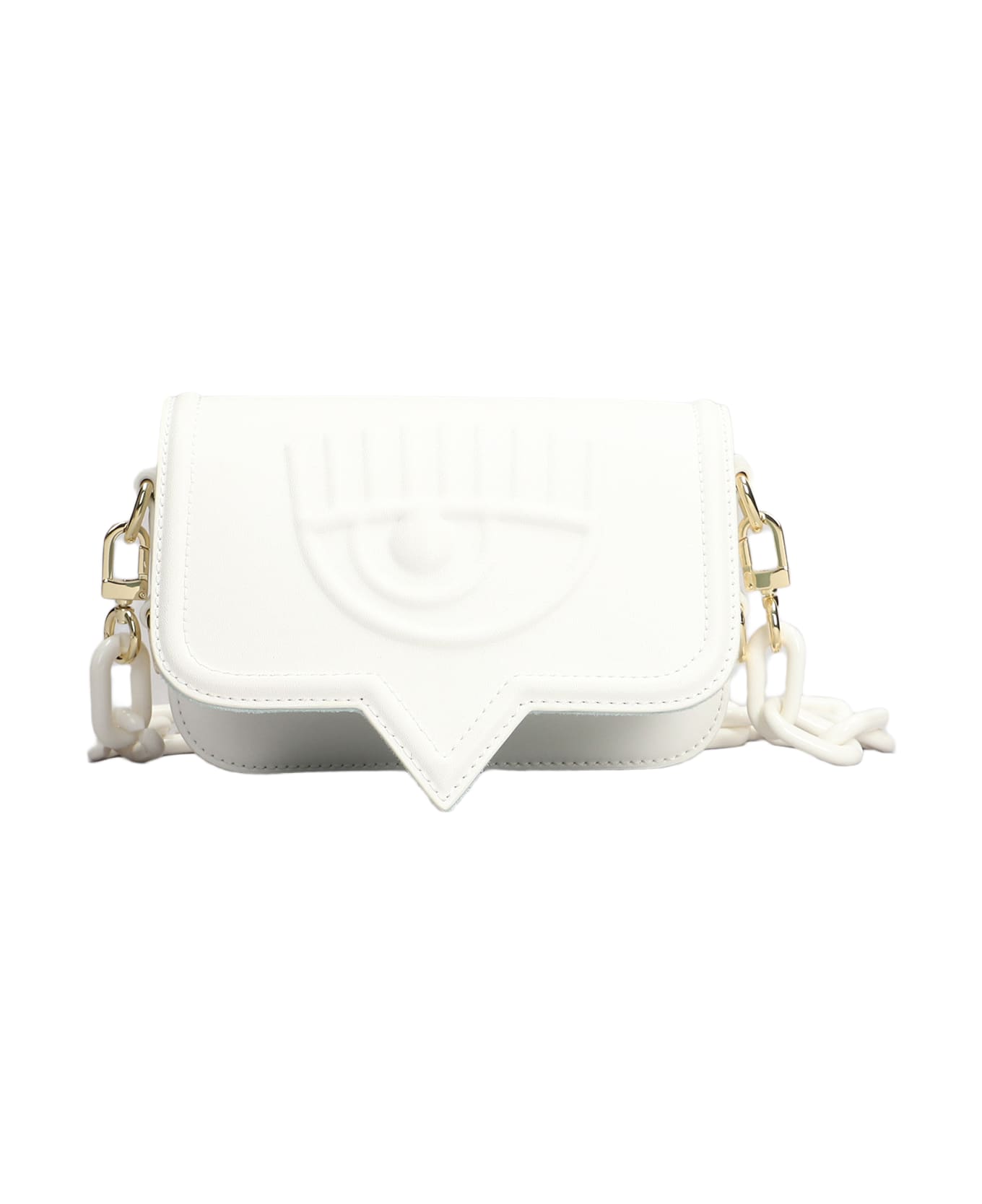 Chiara Ferragni Shoulder Bag In White Faux Leather - white