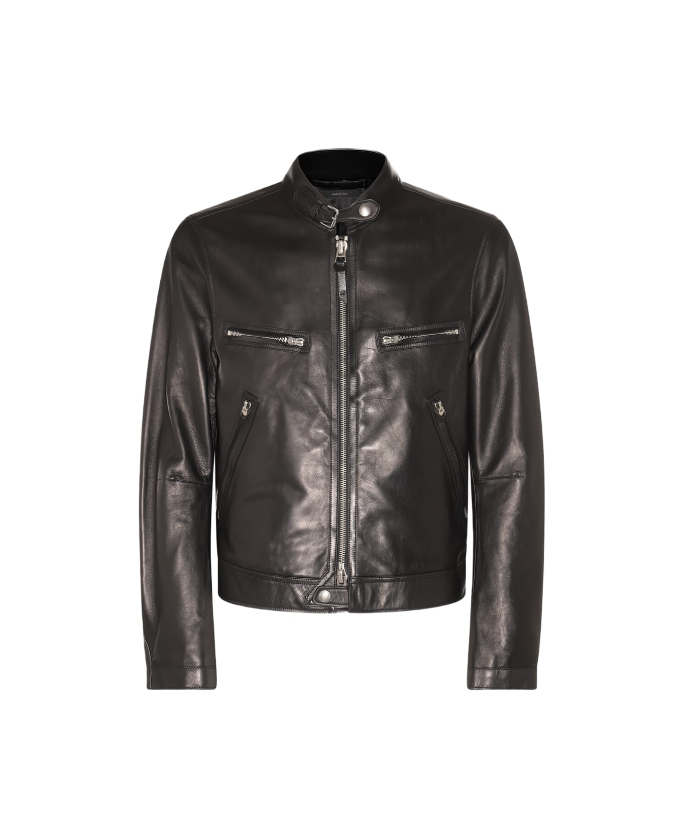 Tom Ford Black Leather Jacket - Black