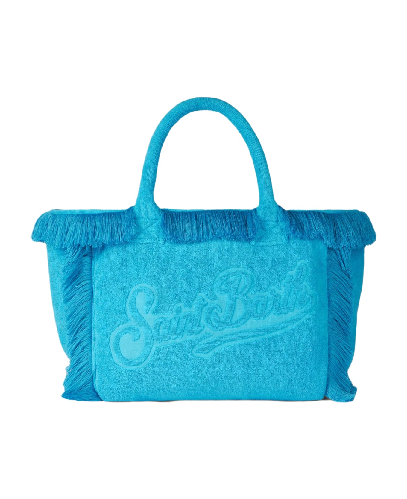MC2 Saint Barth Vanity Bluette Terry Shoulder Soft Bag With Embossed Logo - BLUE