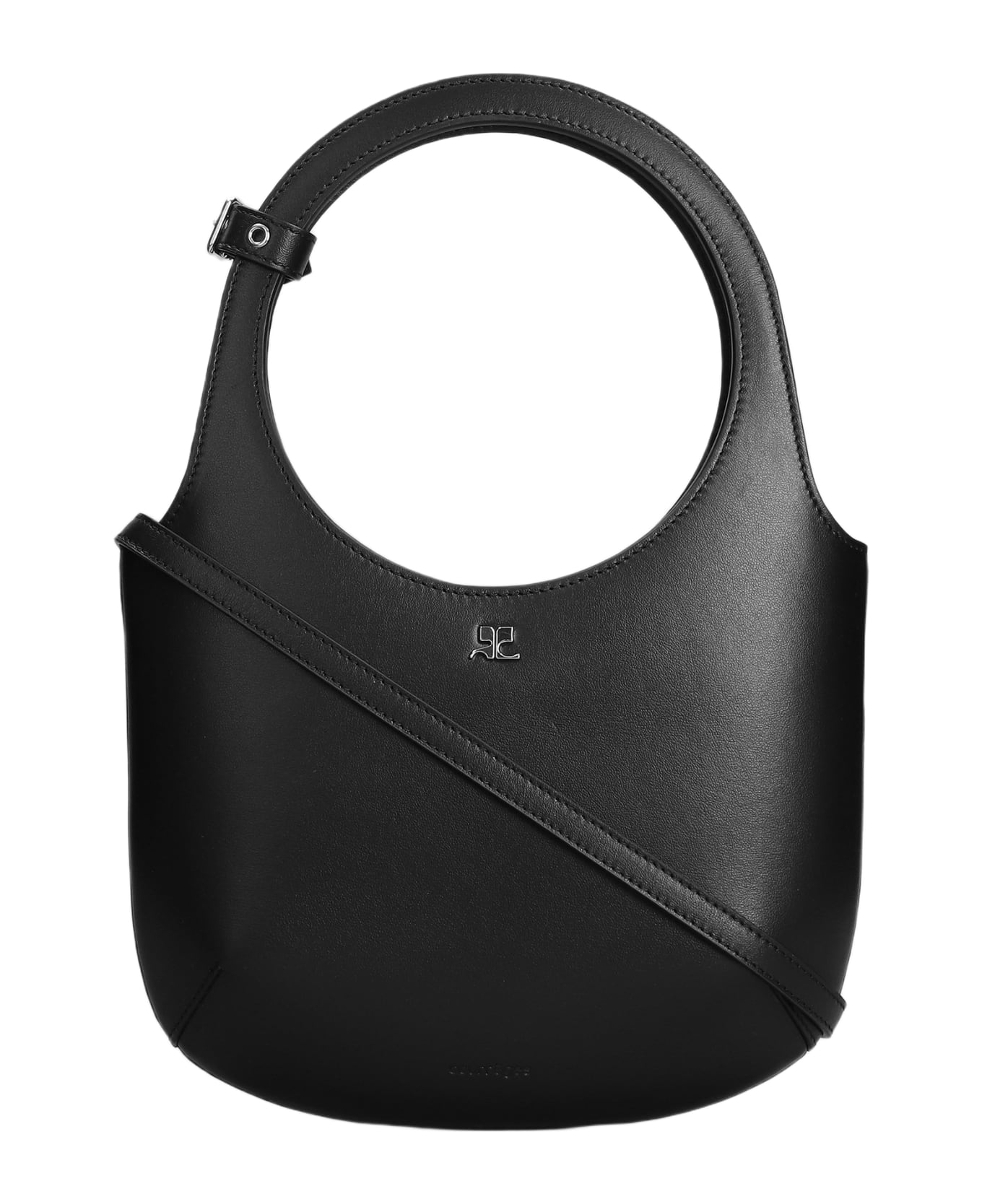 Courrèges Shoulder Bag In Black Leather - black トートバッグ