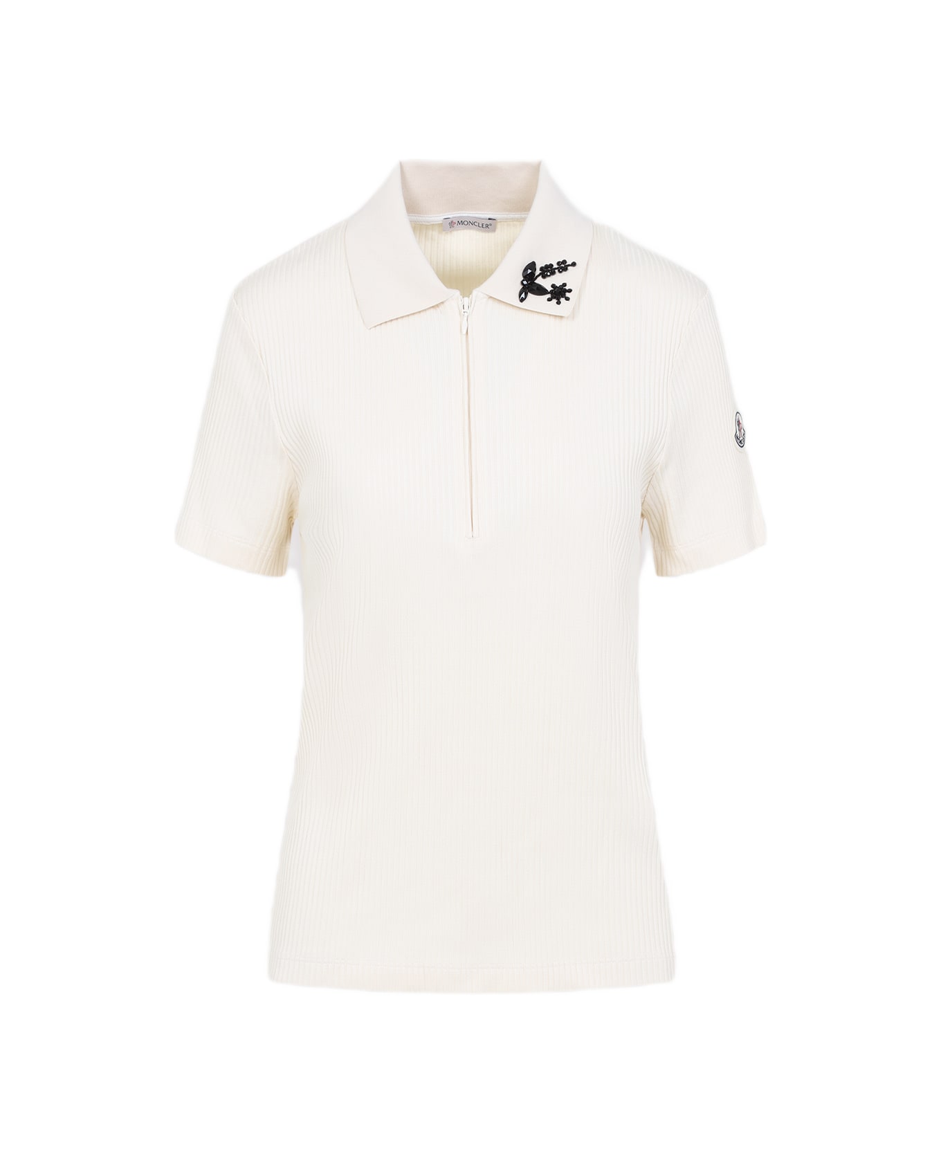 Moncler Short Sleeves Polo - Cream