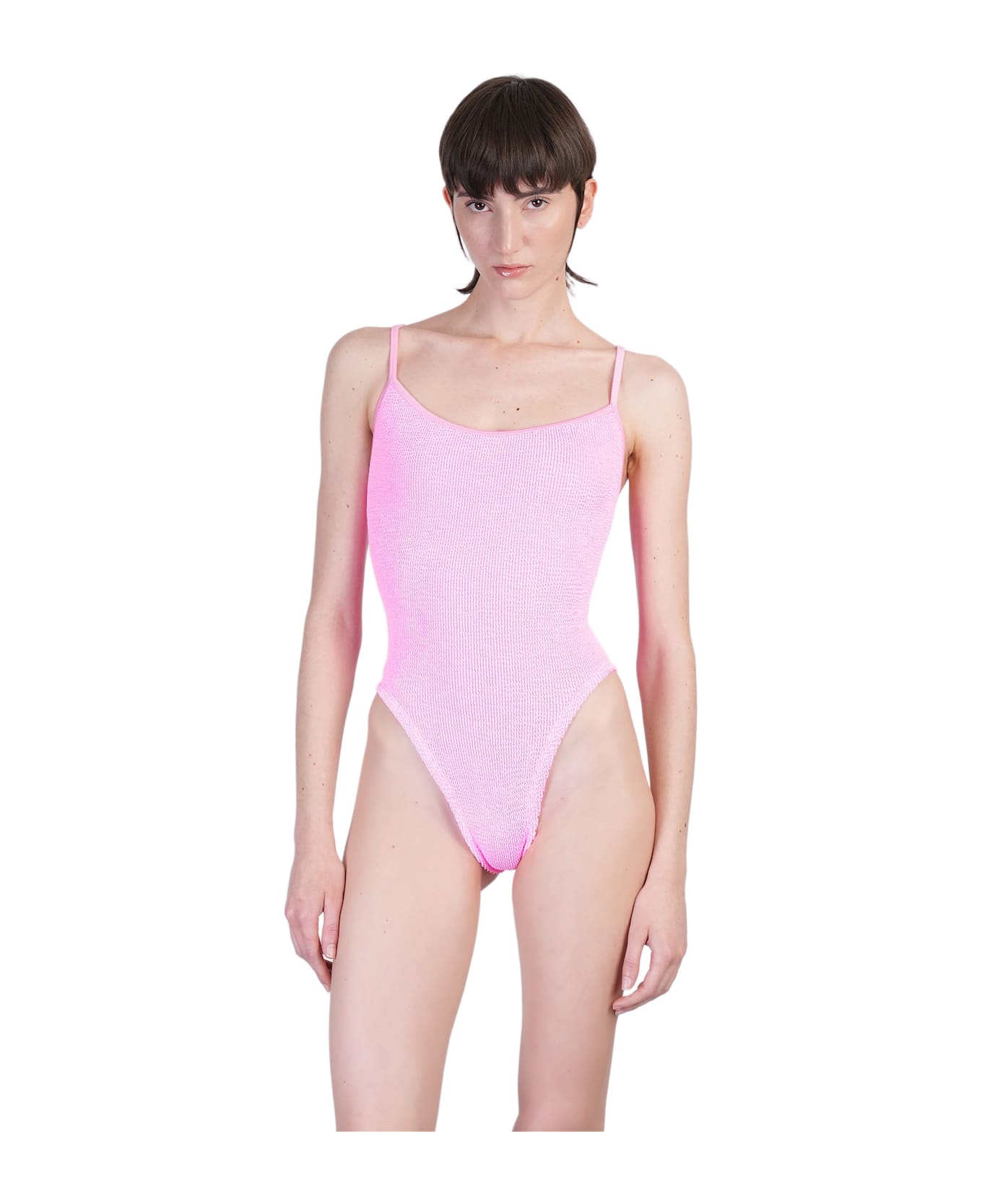 Hunza G Pamela Swim Beachwear In Rose-pink Polyamide - rose-pink