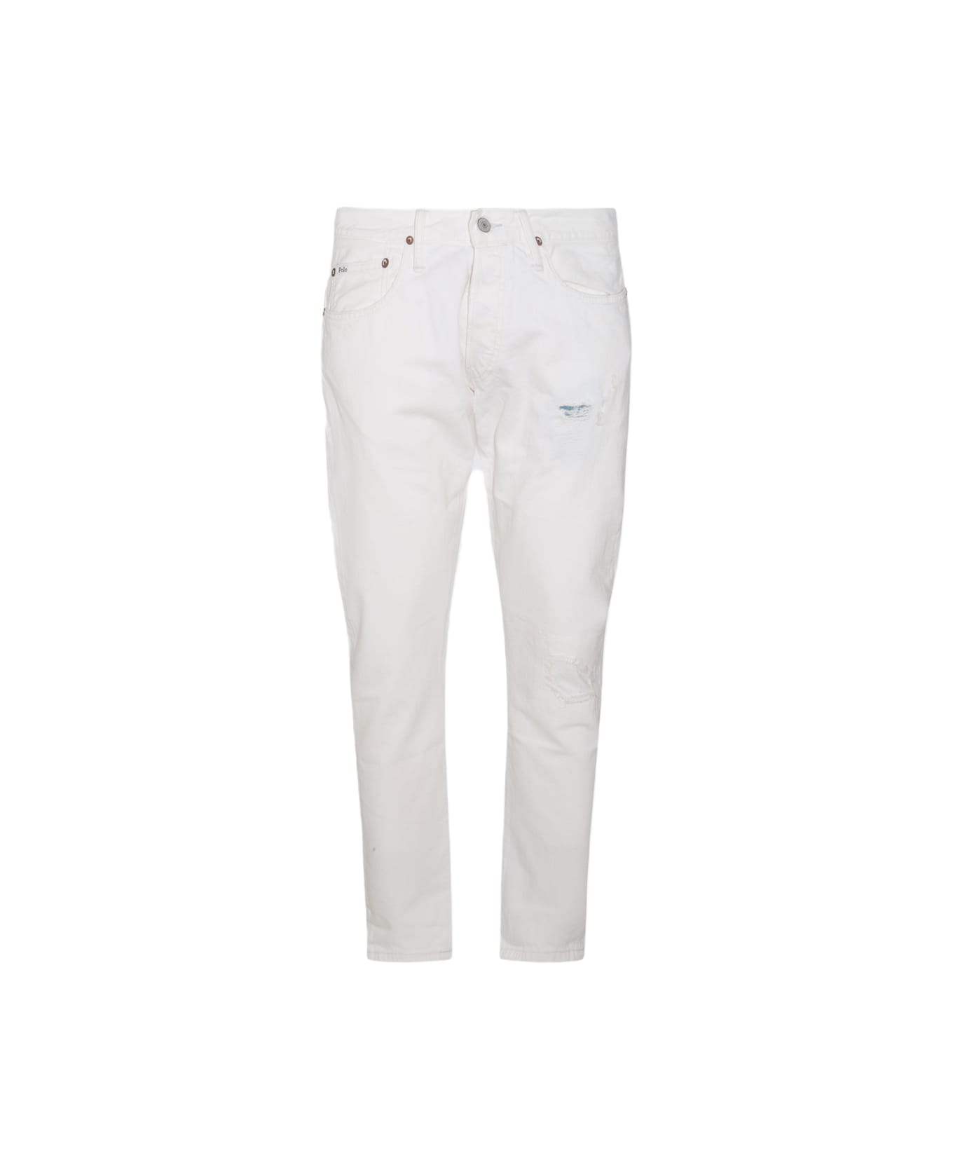 Polo Ralph Lauren White Cotton Denim Jeans - GLENGATE V2