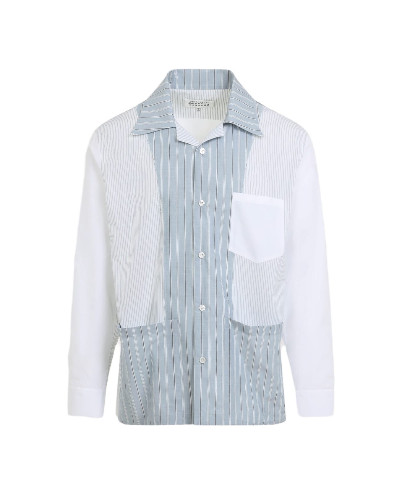Maison Margiela Cotton Shirt - White Striped Blue