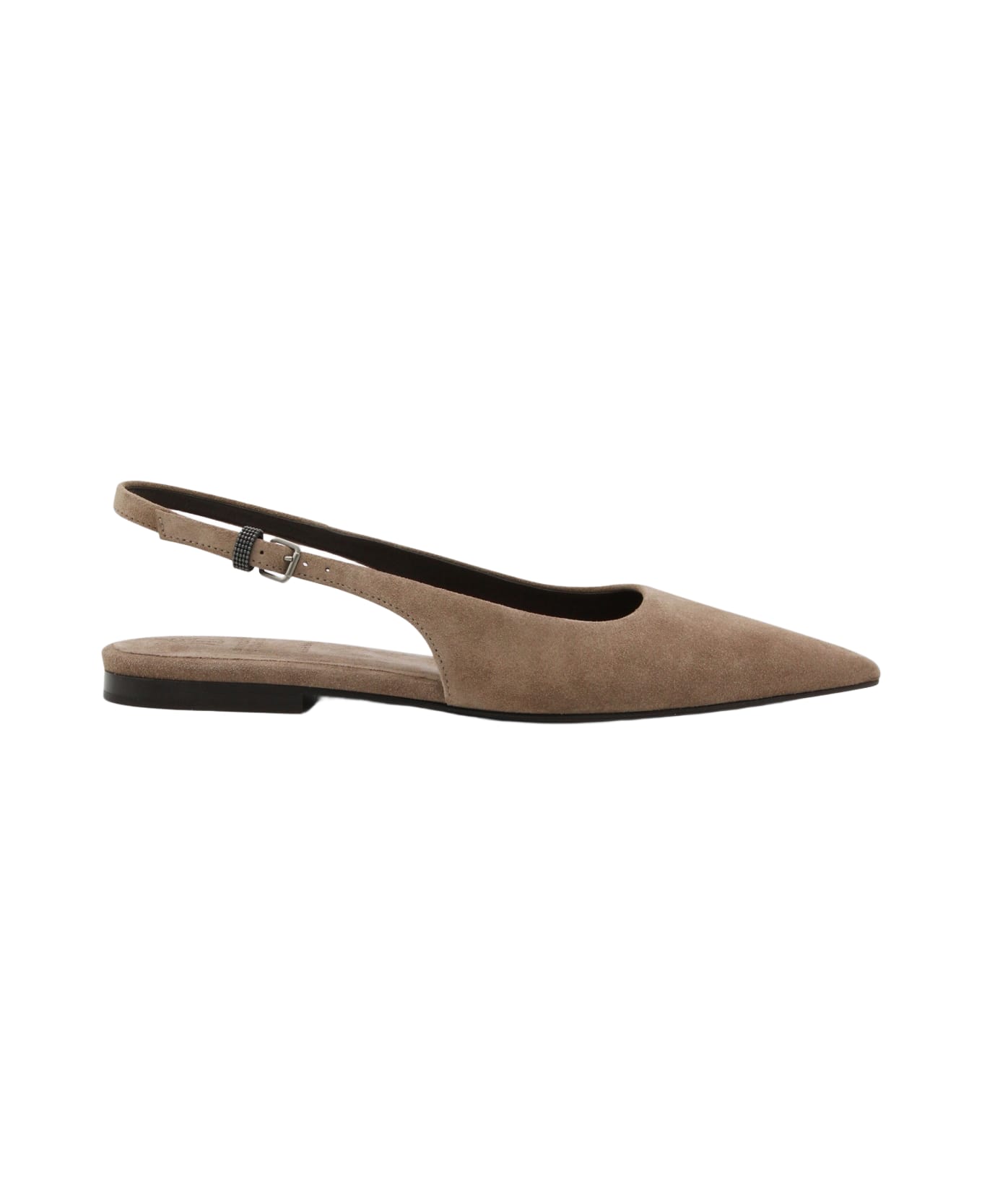 Brunello Cucinelli Beige Suede Flats