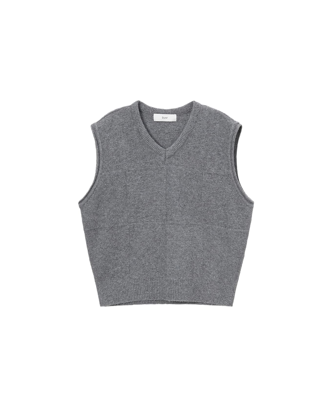 Dunst Unisex Divide V-neck Wool Vest Grey knitted vest - Unisex divide v-neck wool vest - Grigio