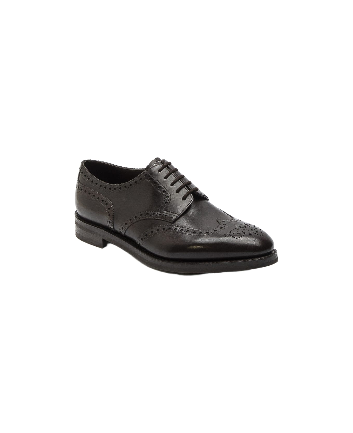 John Lobb Hayle Dark Brown Misty Calf Derby Shoe - Marrone