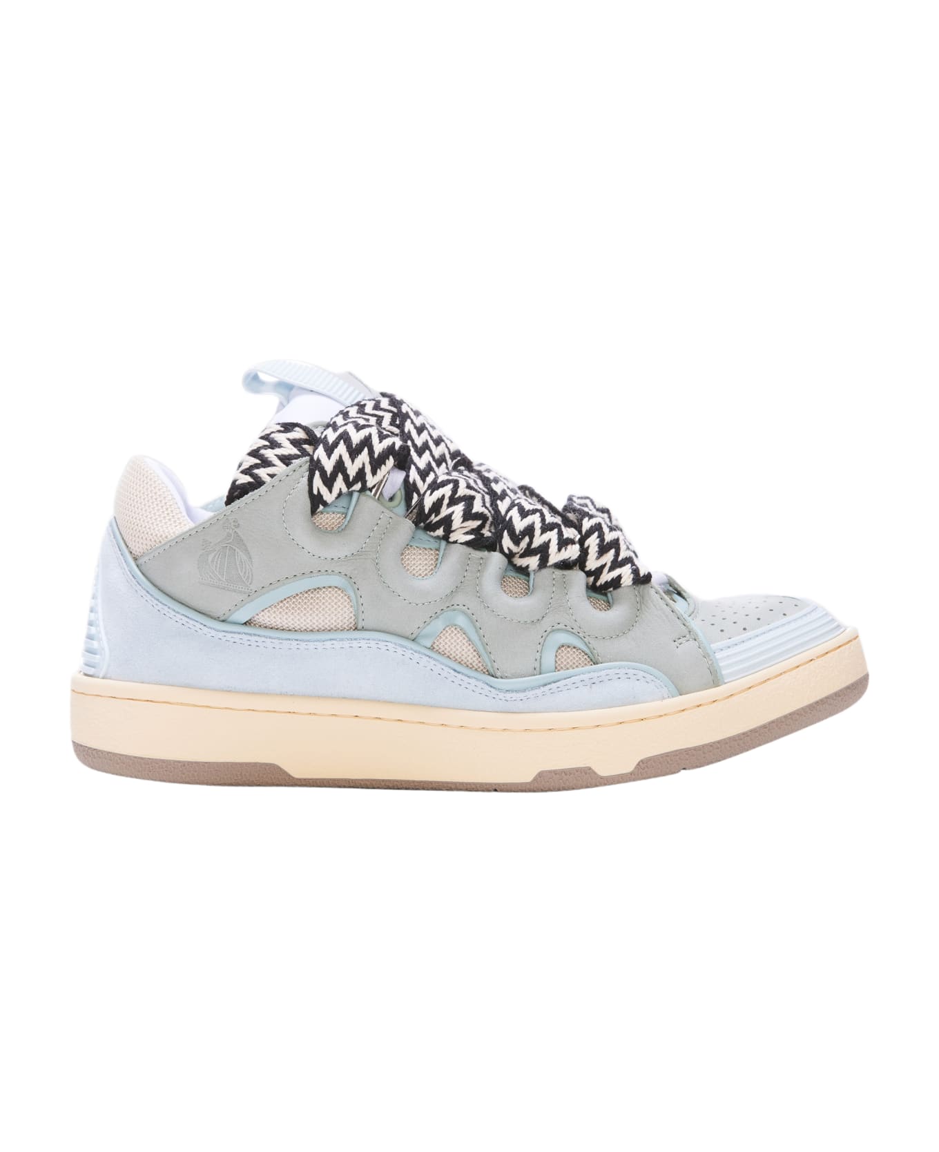 Lanvin Light Blue Leather Curb Sneakers - Pale blue