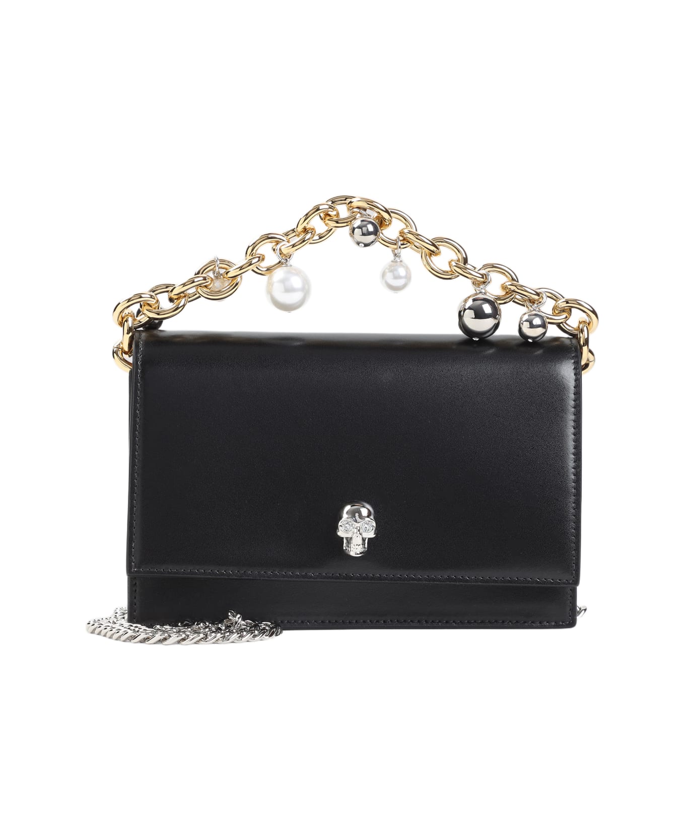 Alexander McQueen Small Skull Clutch - Black Silver