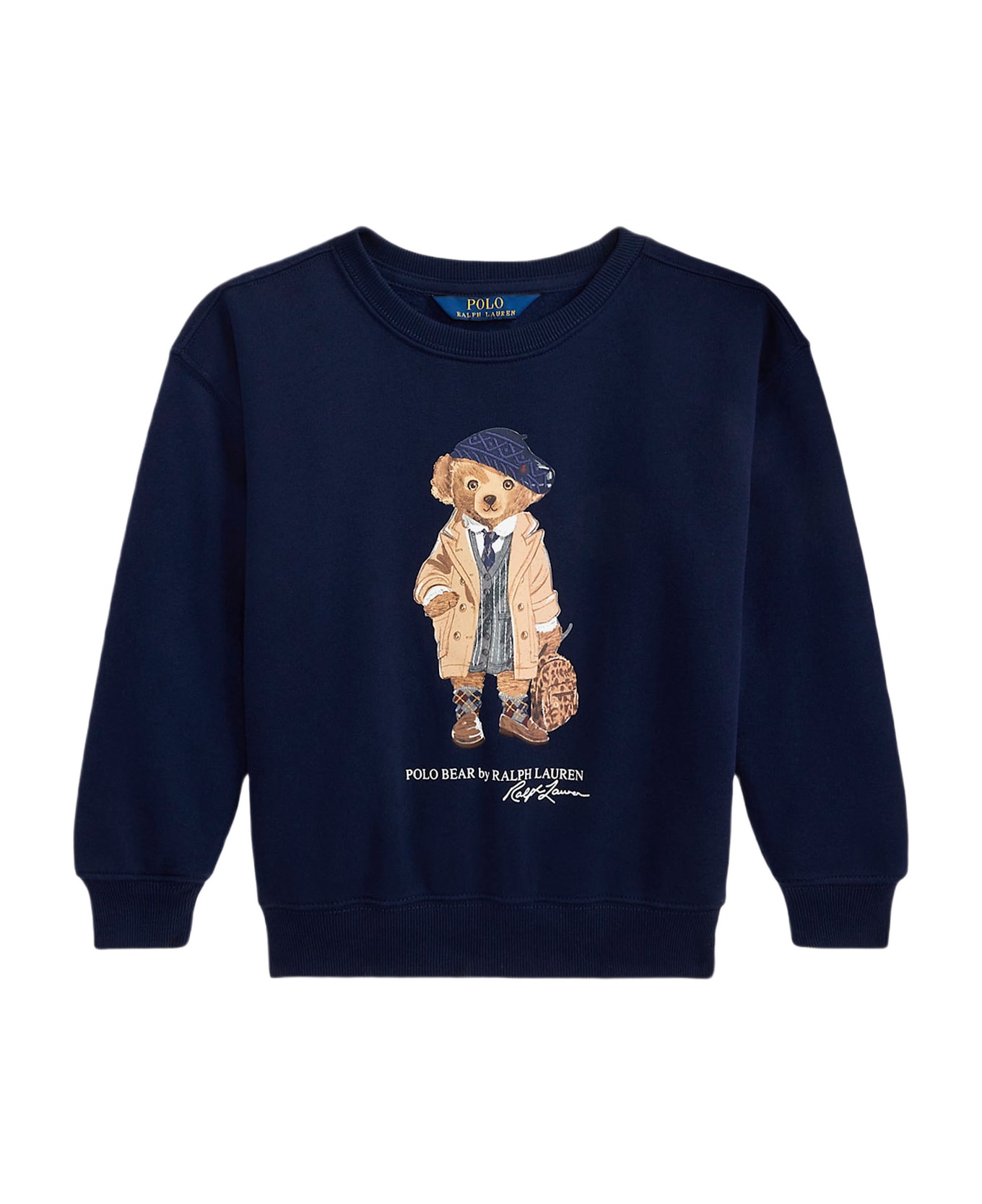 Polo Ralph Lauren Cotton Blend Sweatshirt With Polo Bear Print - Blue