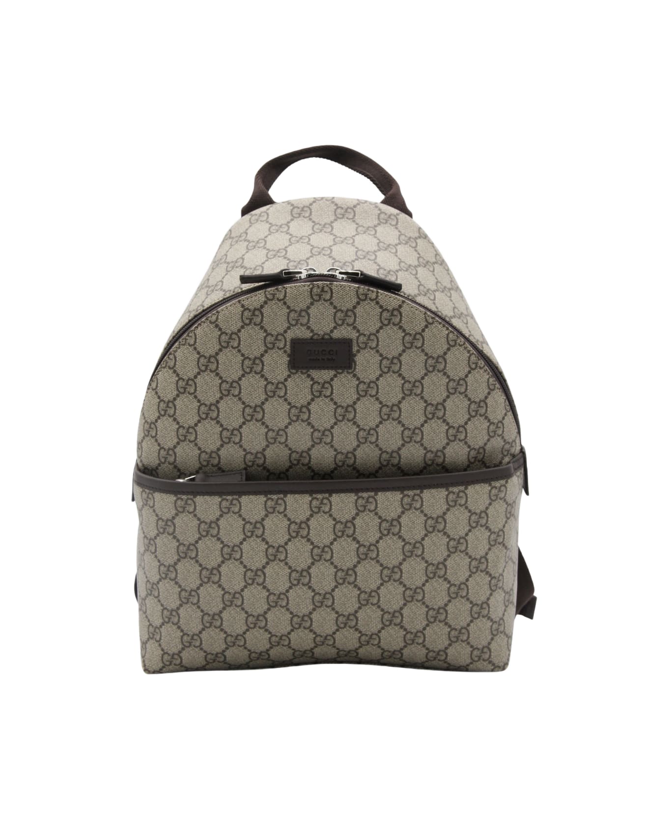 Gucci Beige Leather Backpack - EBONY/COCOA