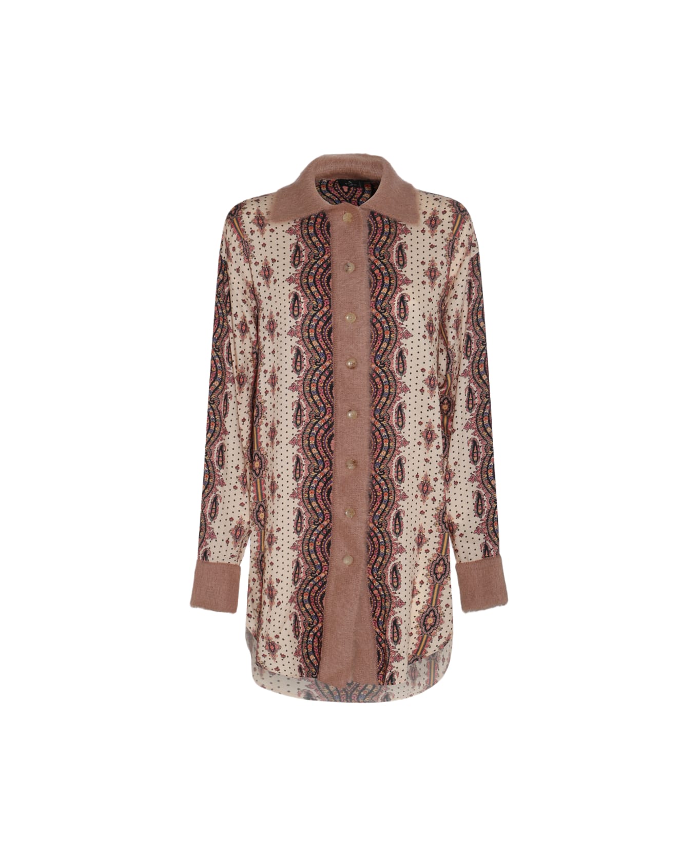 Etro Multicolor Wool And Silk Shirt - White
